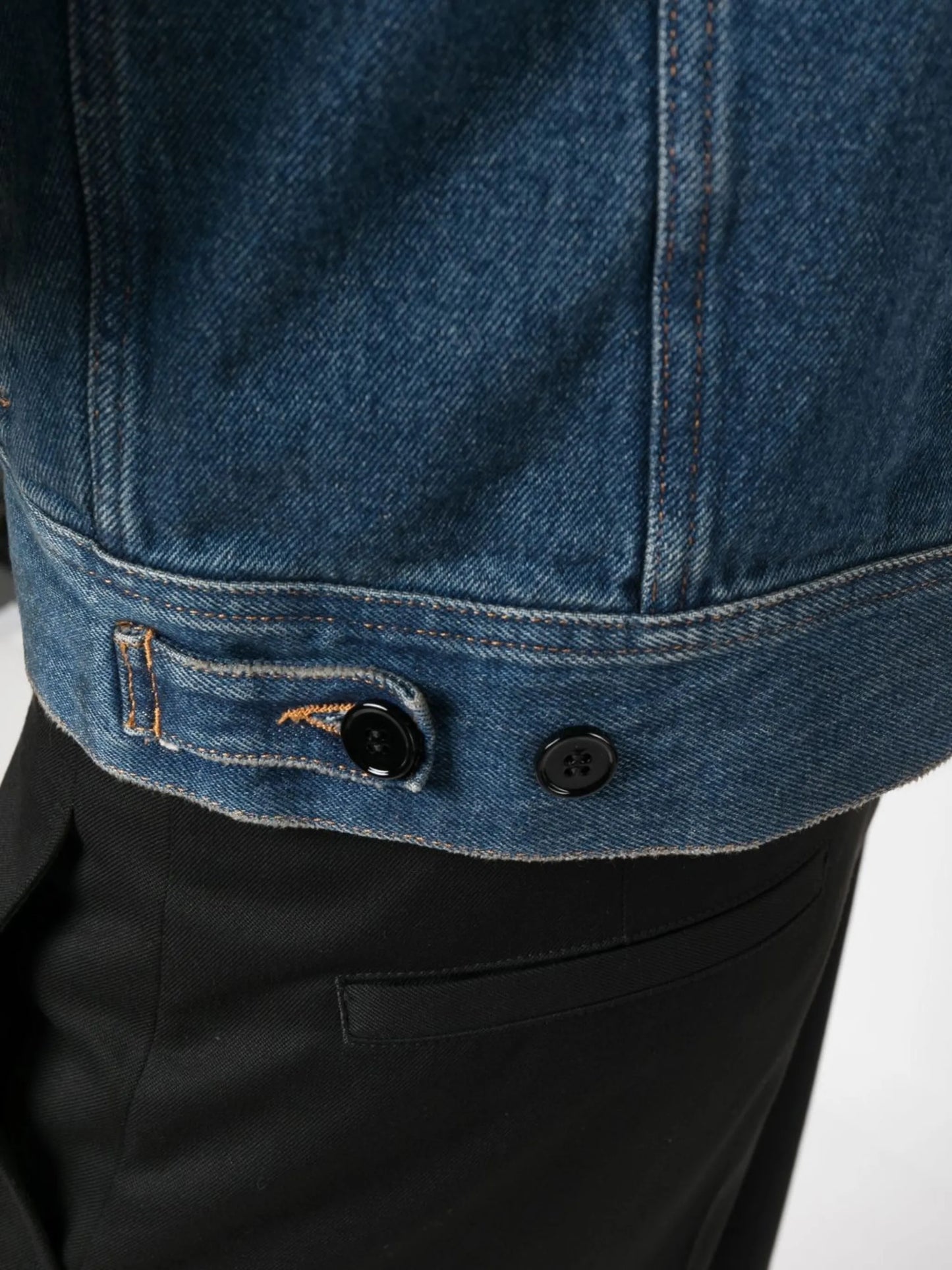 washed-effect button-up denim jacket