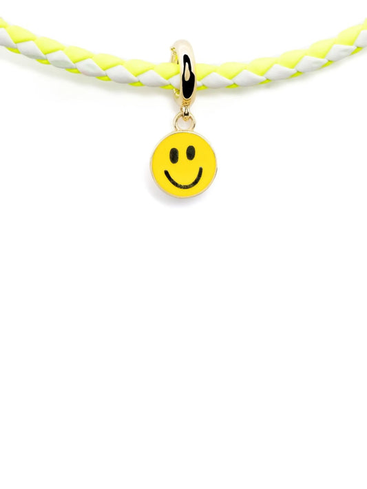 14kt yellow gold smiley face cord necklace