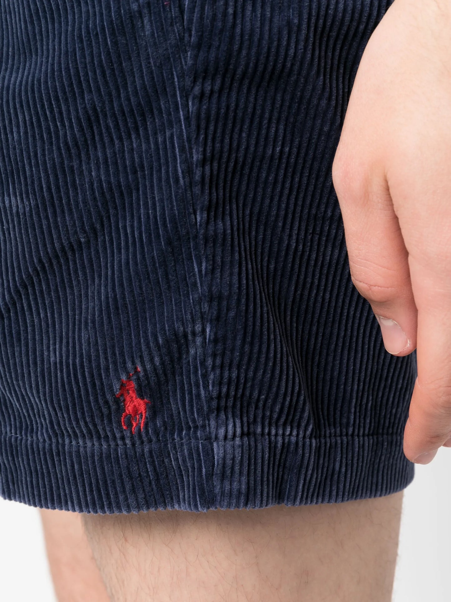 corduroy drawstring-fastening shorts