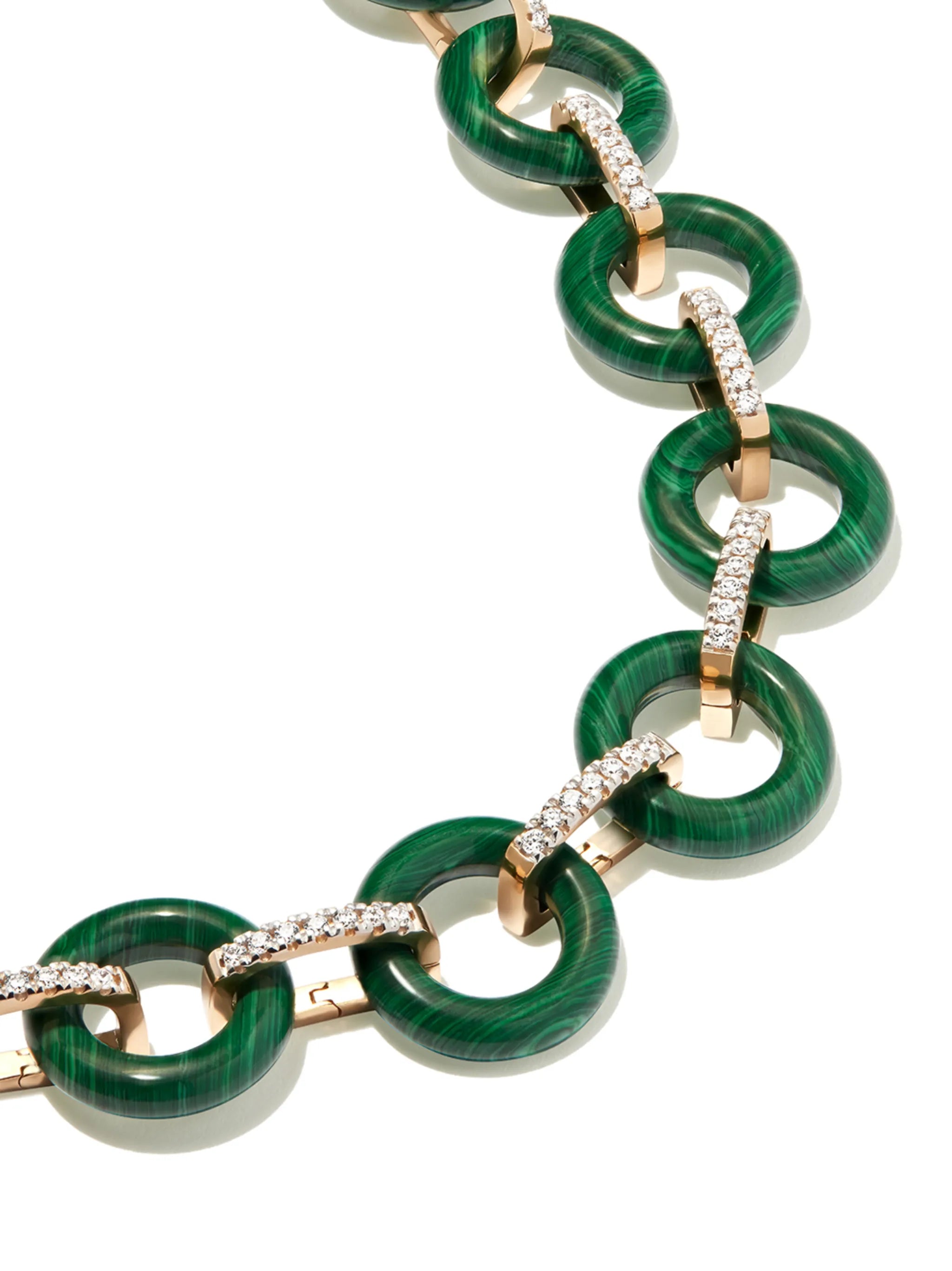 14kt yellow gold malachite and diamond bracelet