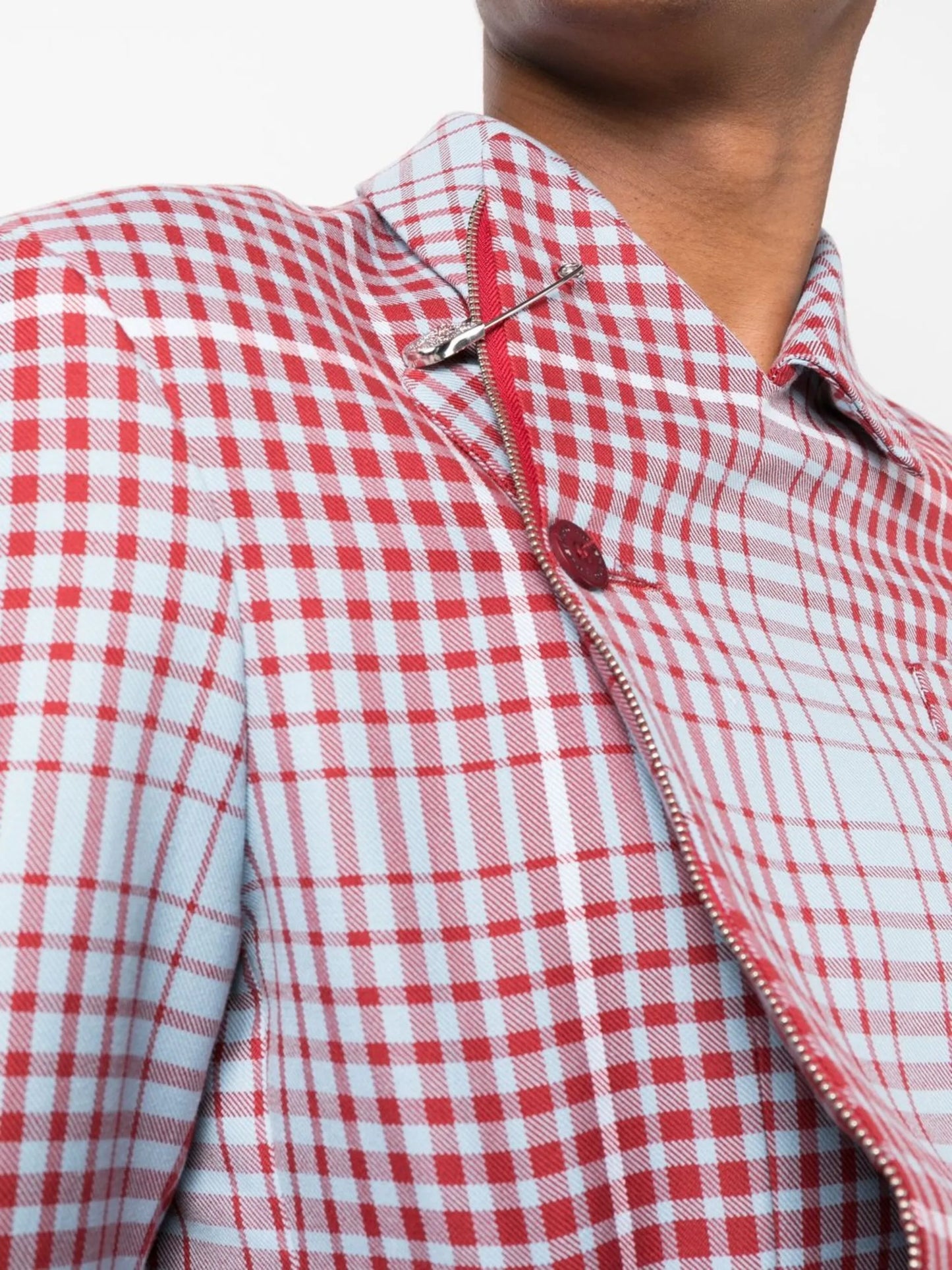 checked single-breasted jacket