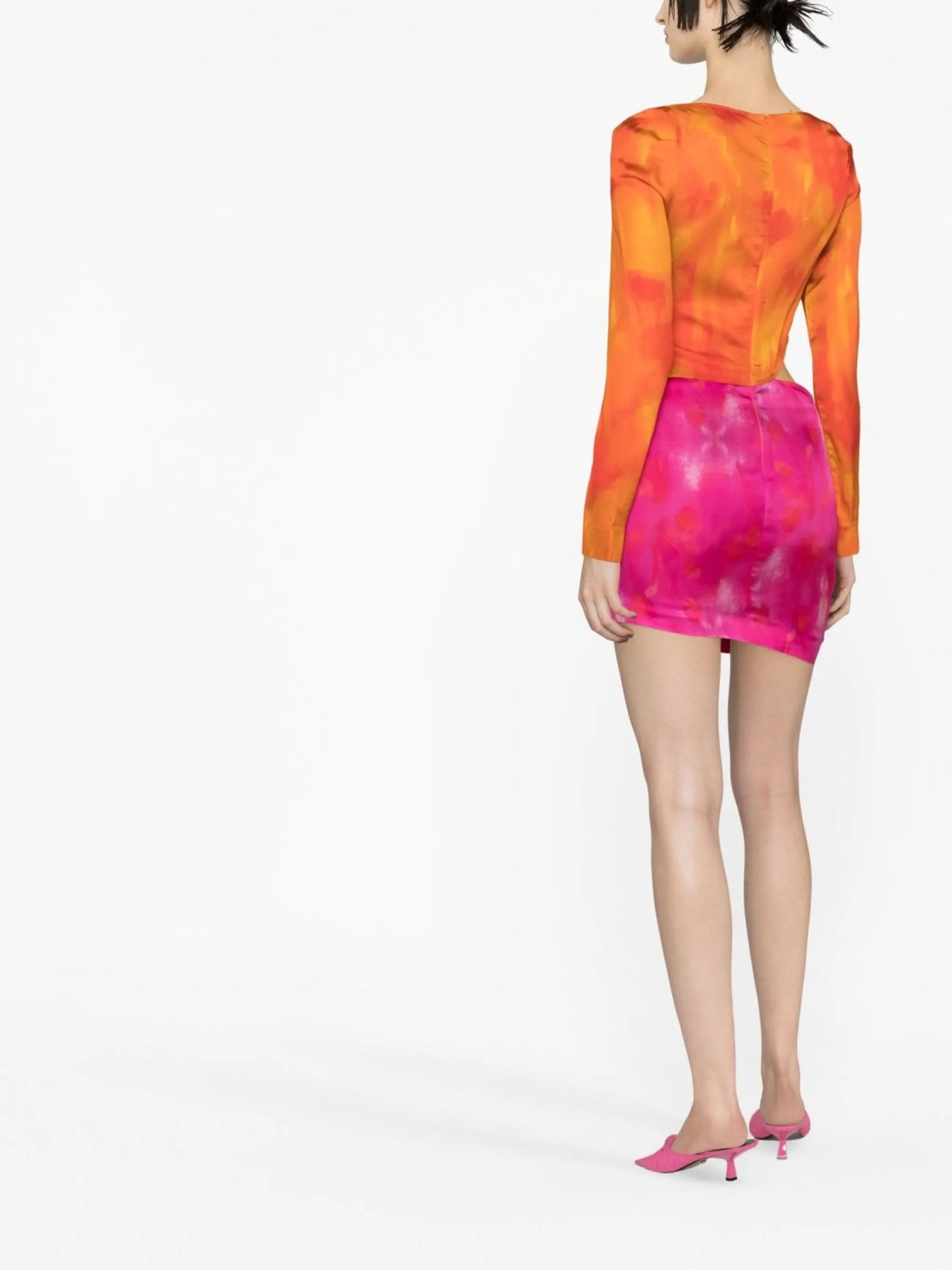 asymmetric cut-out detail dress
