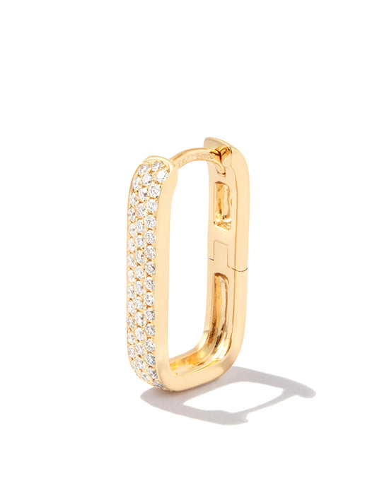 14kt yellow gold Mini Rectangle diamond earring