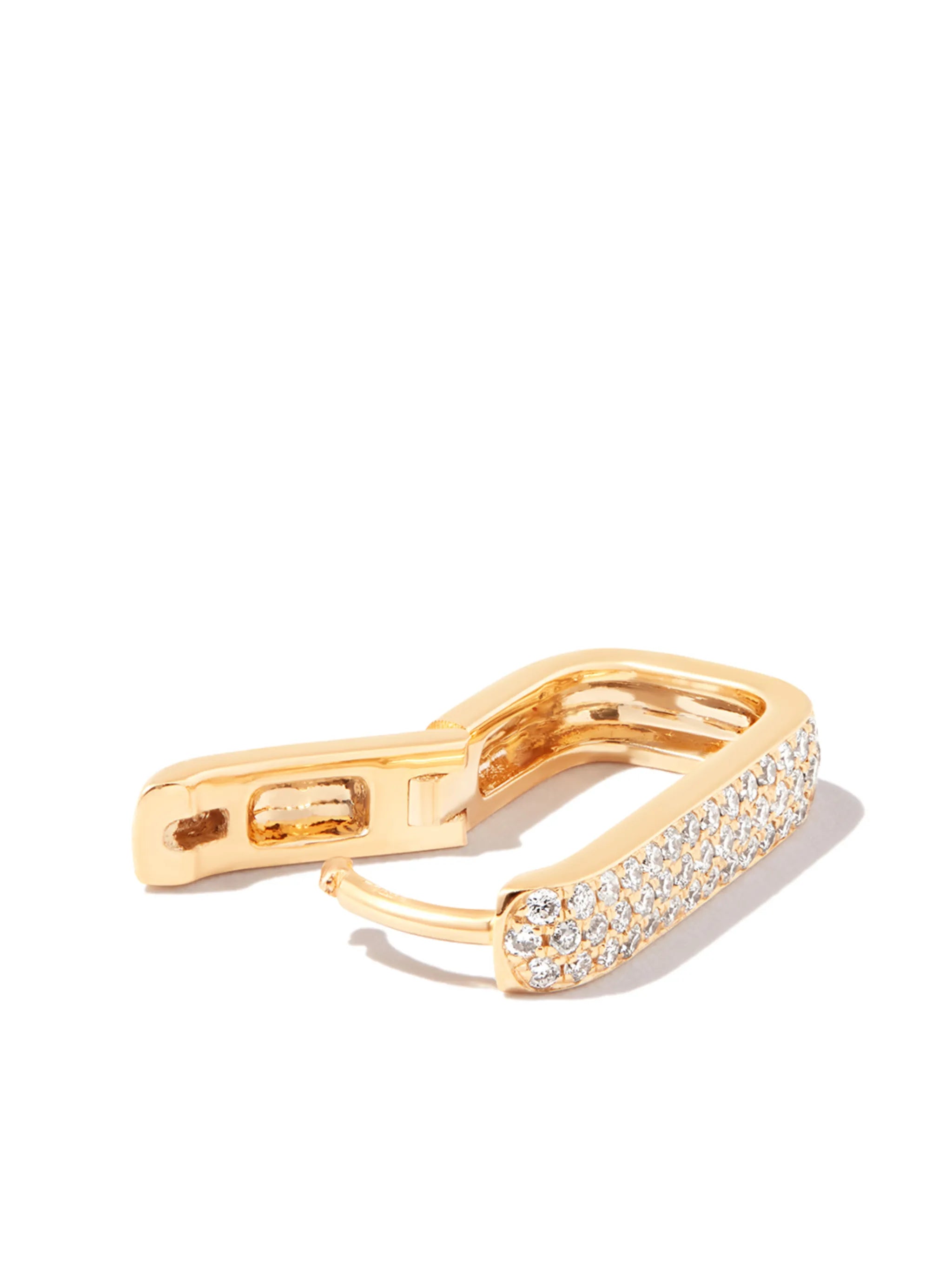 14kt yellow gold Mini Rectangle diamond earring