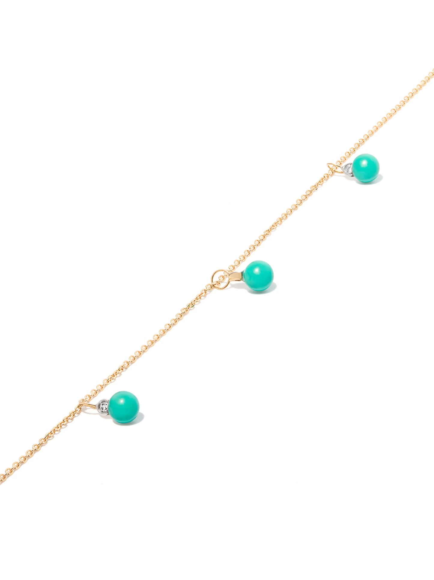 14kt yellow gold turquoise necklace