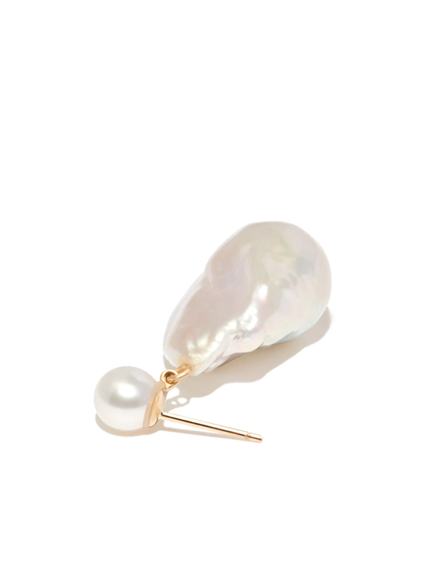 14kt yellow gold pearl drop earring