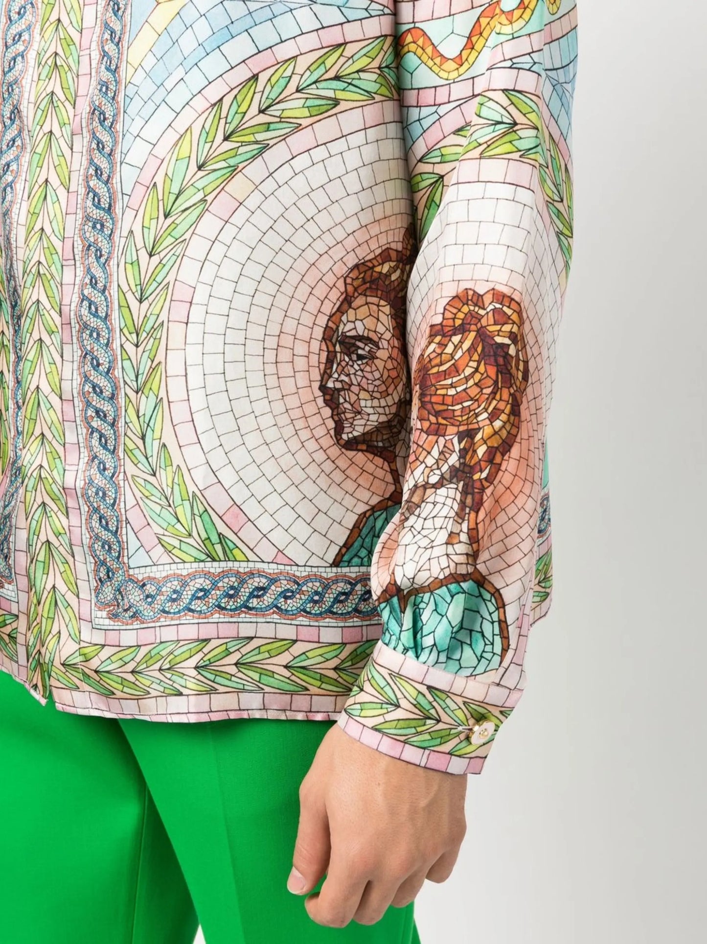 graphic-print silk shirt