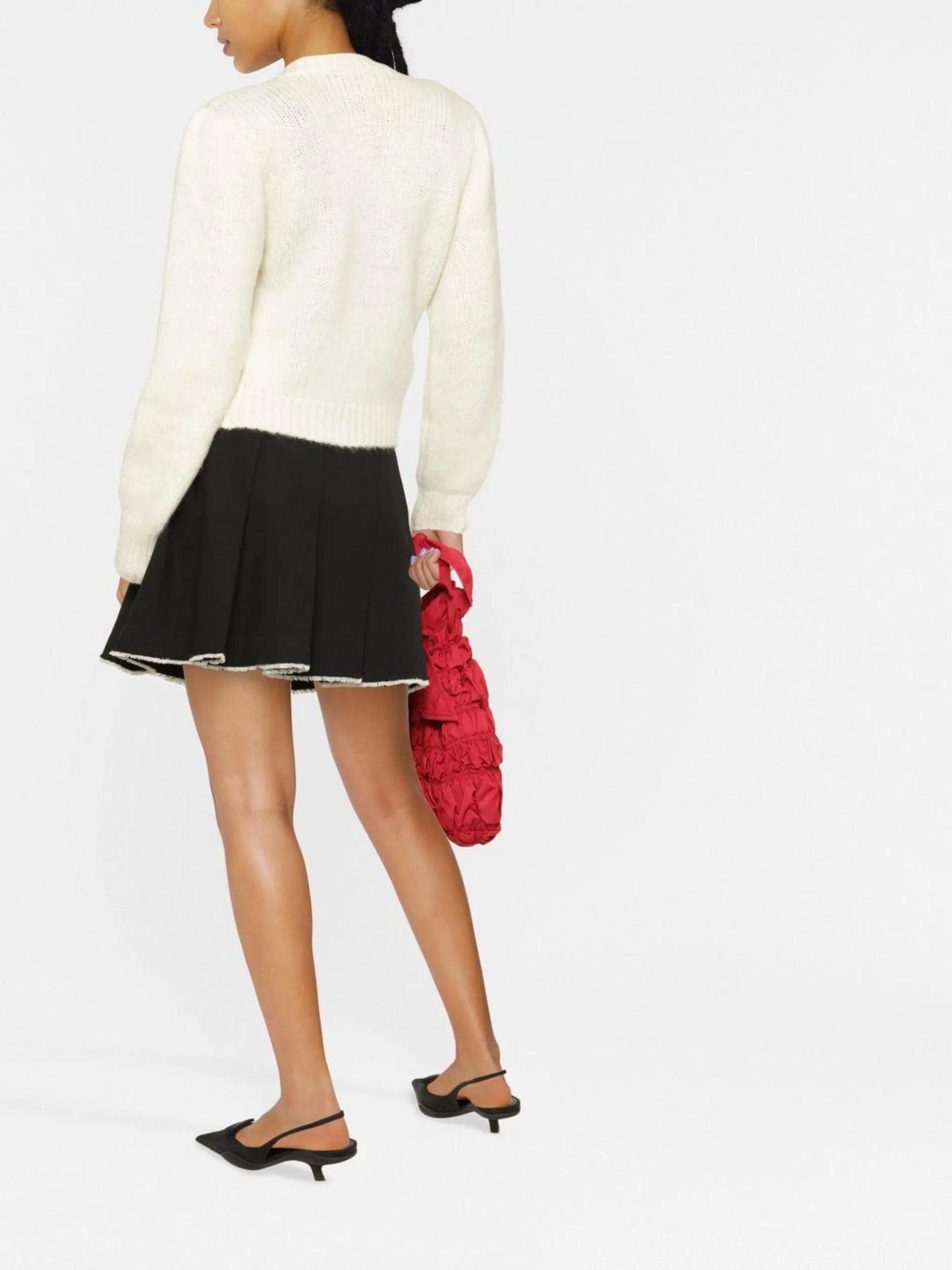 embroidered button-down cardigan