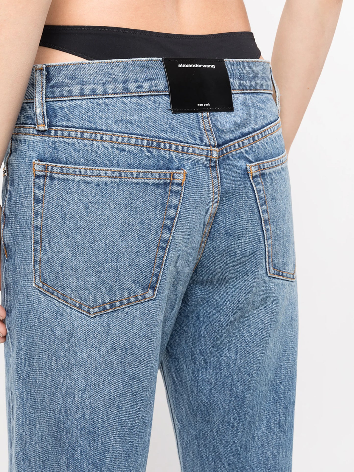 low-waisted thong jeans