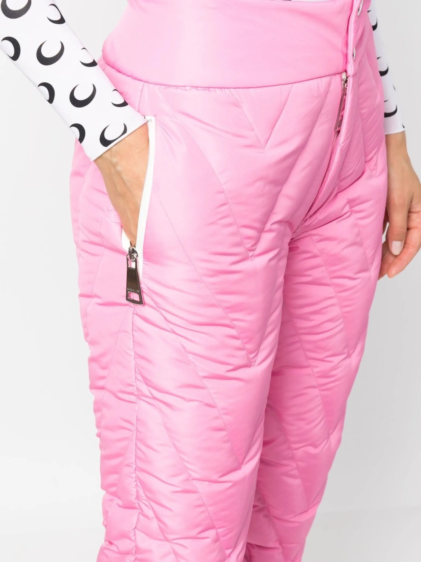 chevron quilted ski trousers