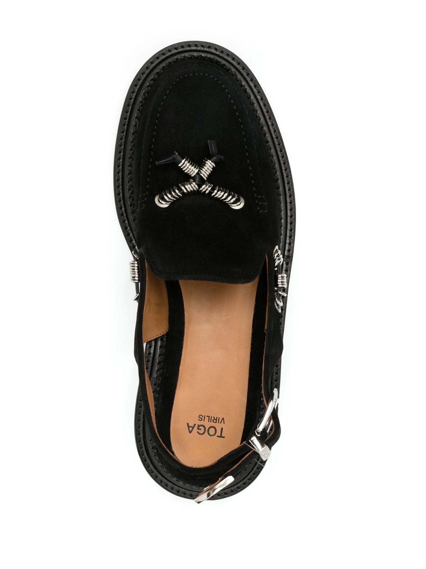 sling-back leather loafers