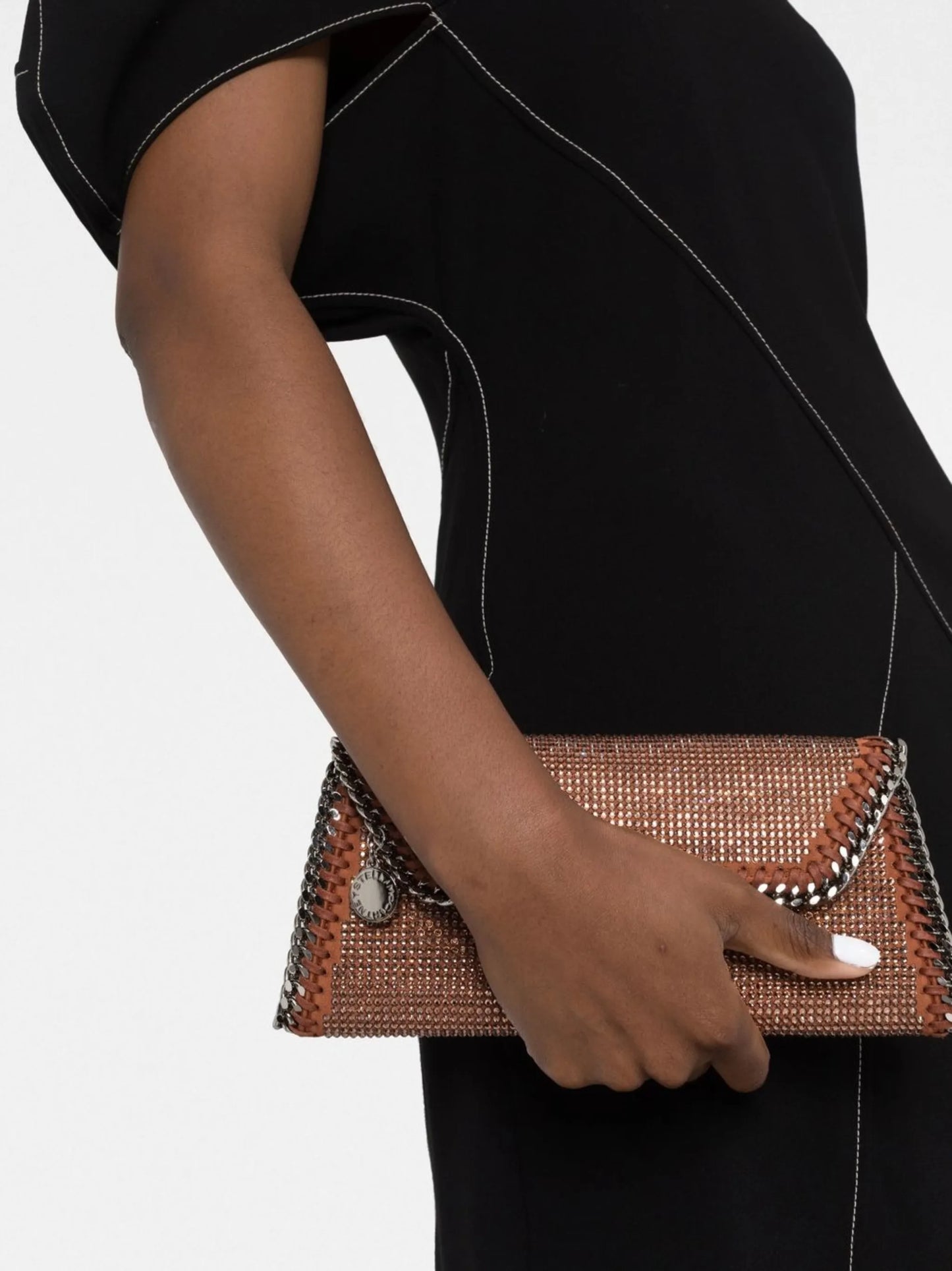 Falabella crystal-embellished clutch bag