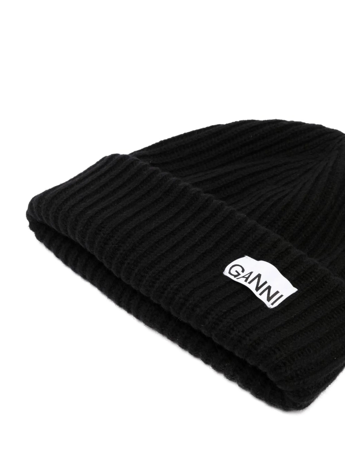 oversized beanie in rib-wool knit