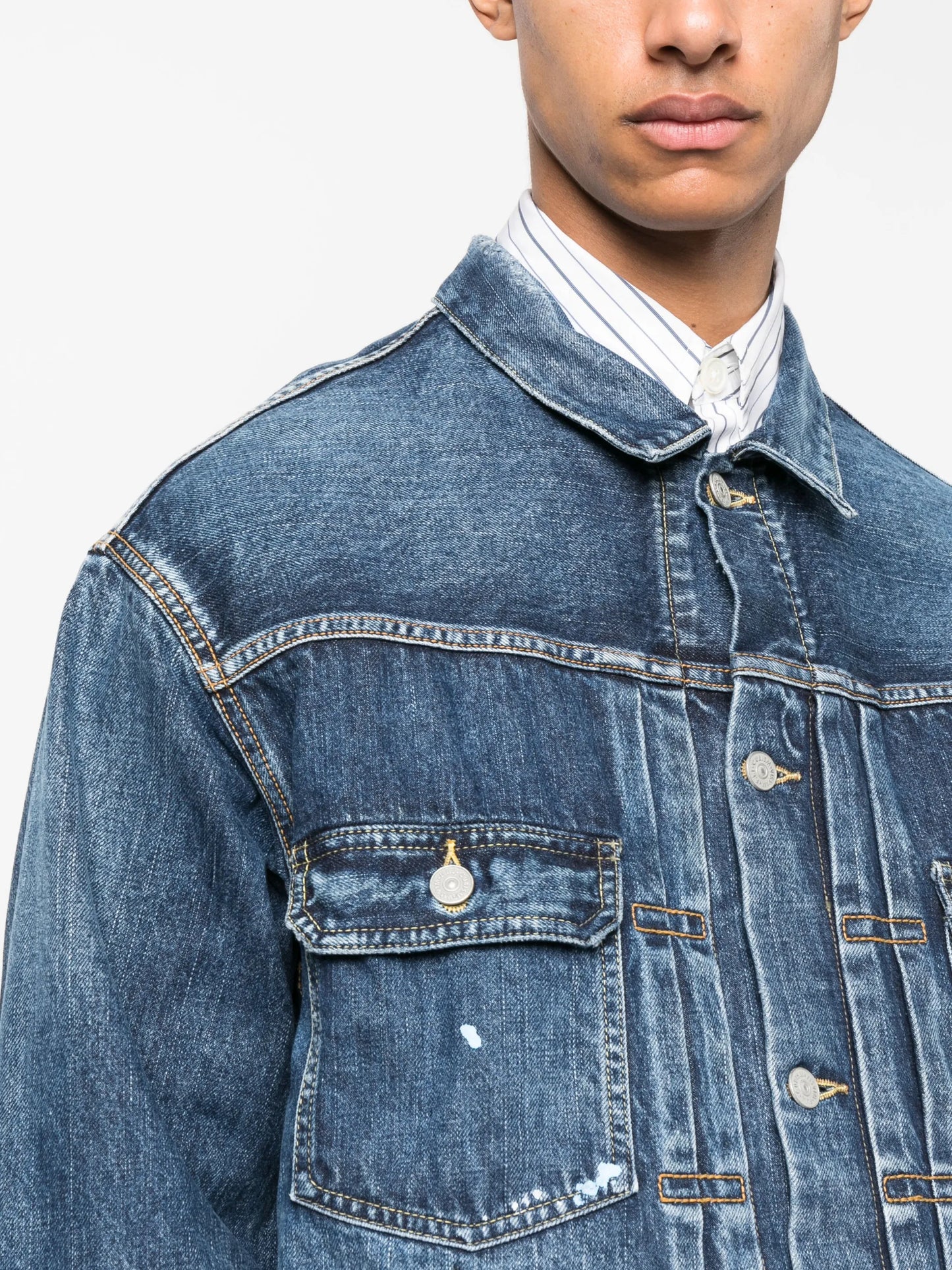 distressed denim jacket