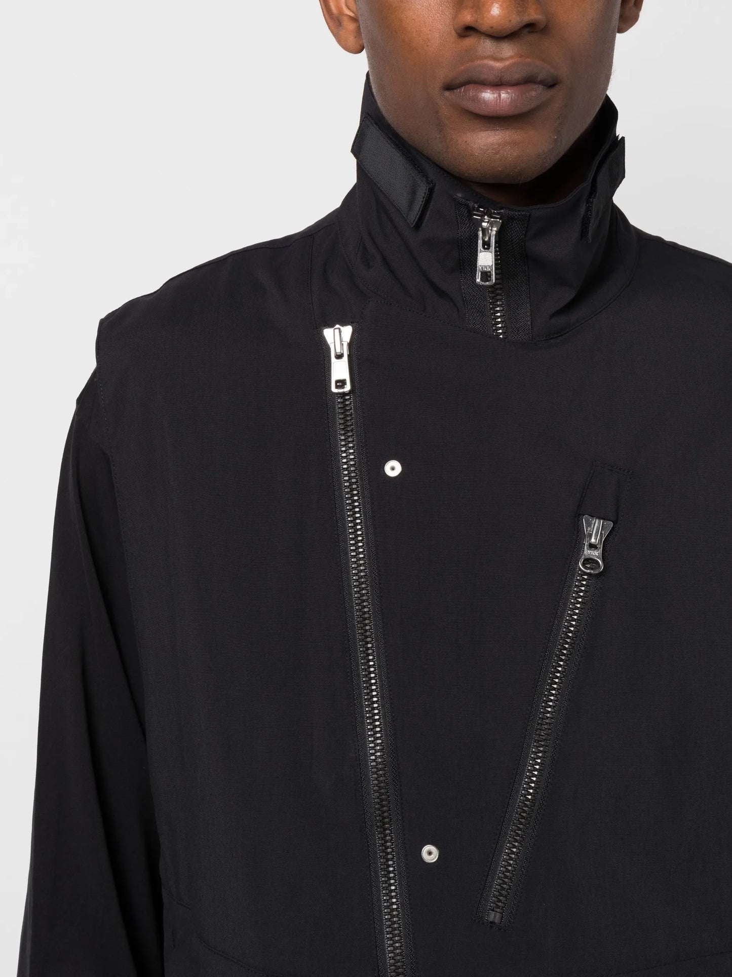 Rider layered zipped gilet