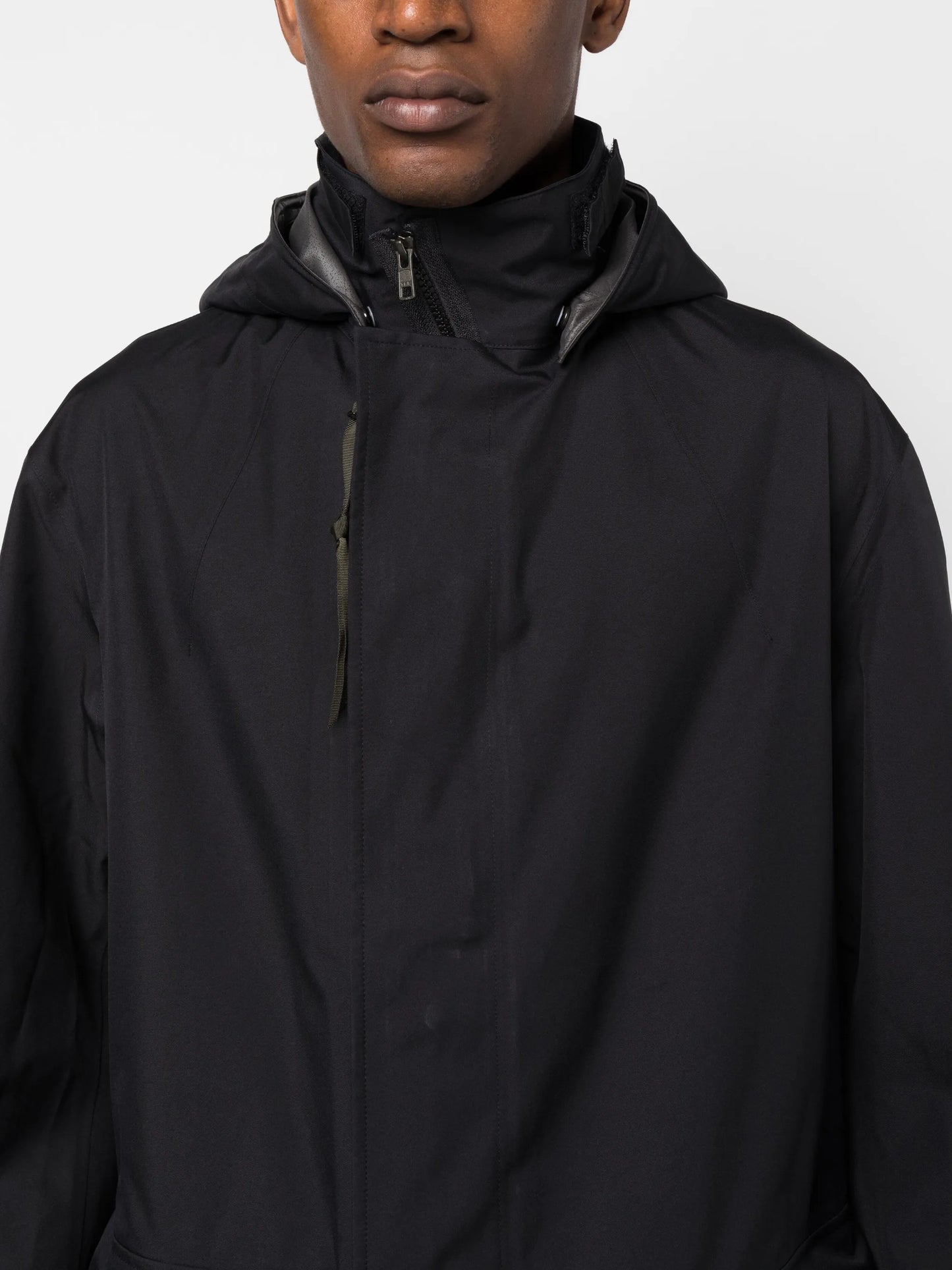 detachable-hood waterproof trench coat