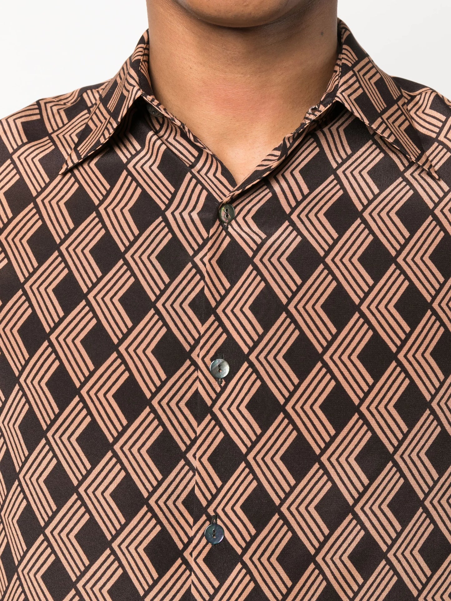 geometric-diamond-print shirt