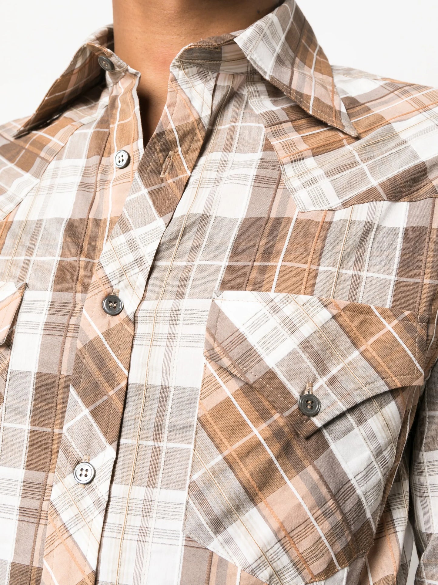 check-pattern cotton shirt