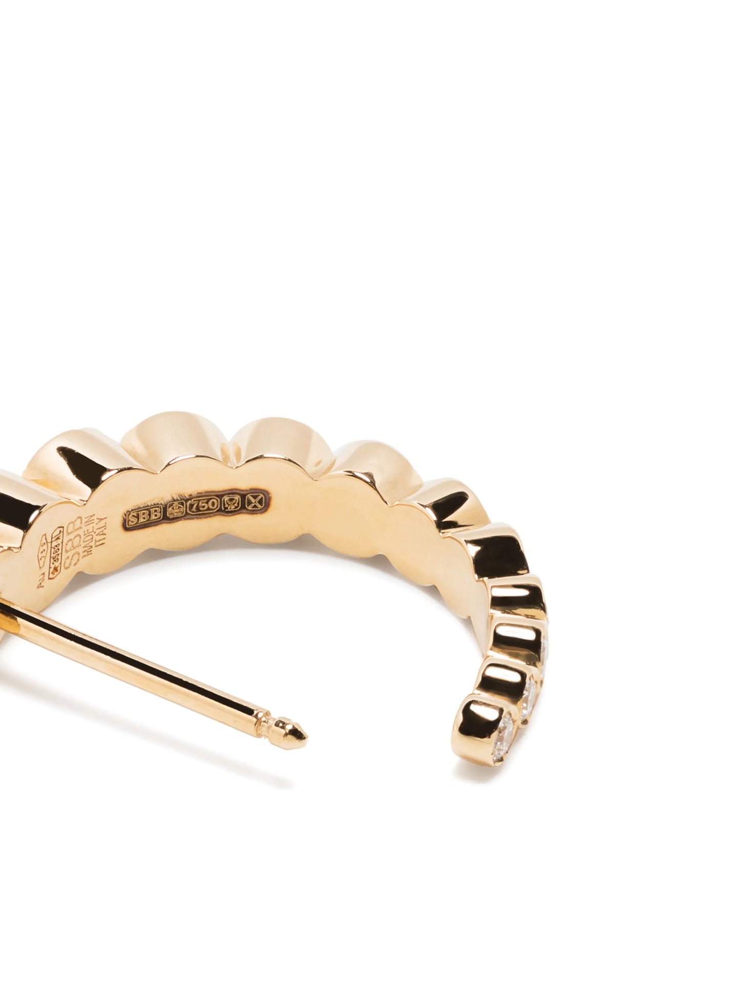 18kt yellow gold diamond huggie earring