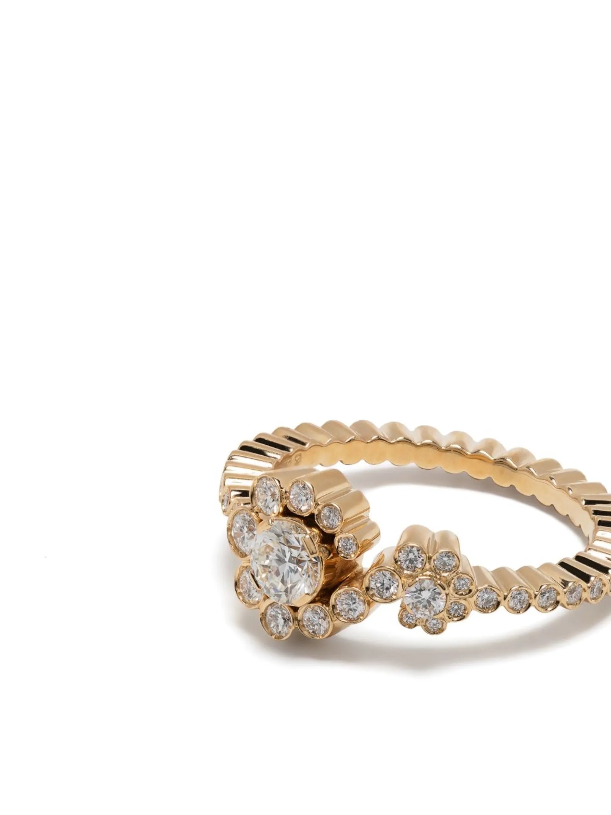 18kt yellow gold Celestine Fleur diamond ring