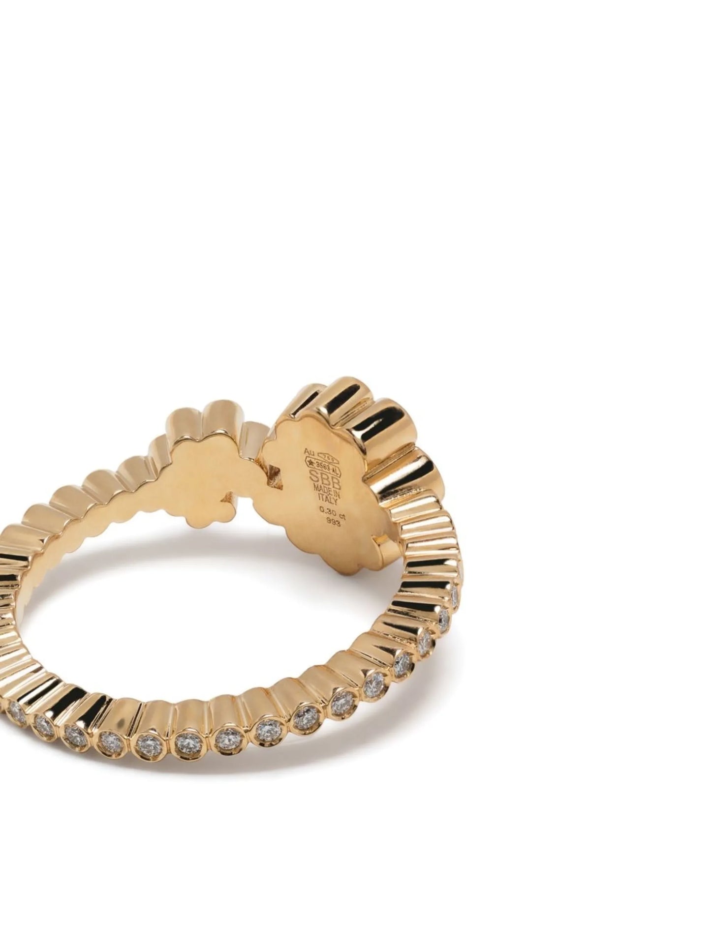 18kt yellow gold Celestine Fleur diamond ring