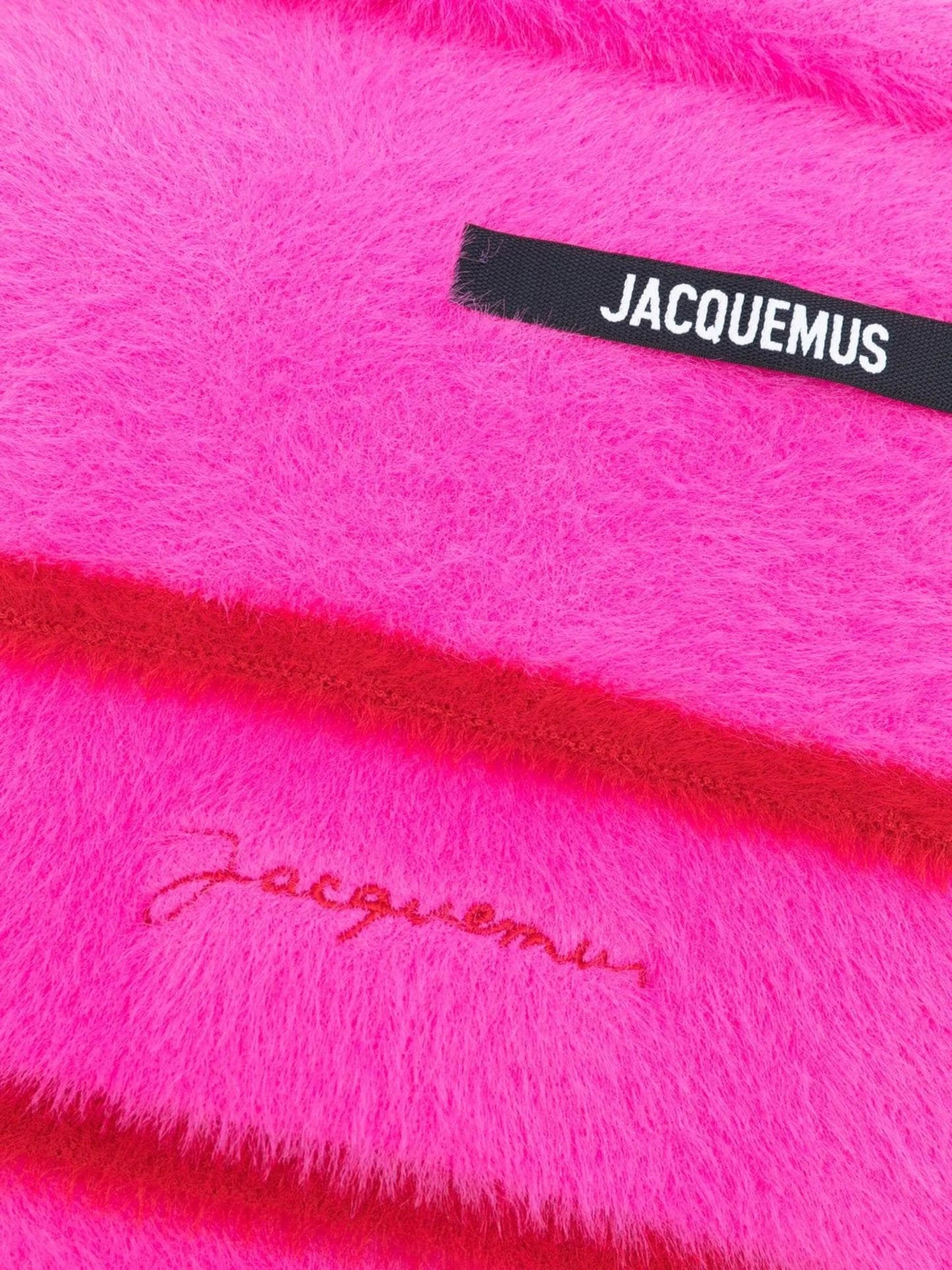 textured logo-embroidered scarf