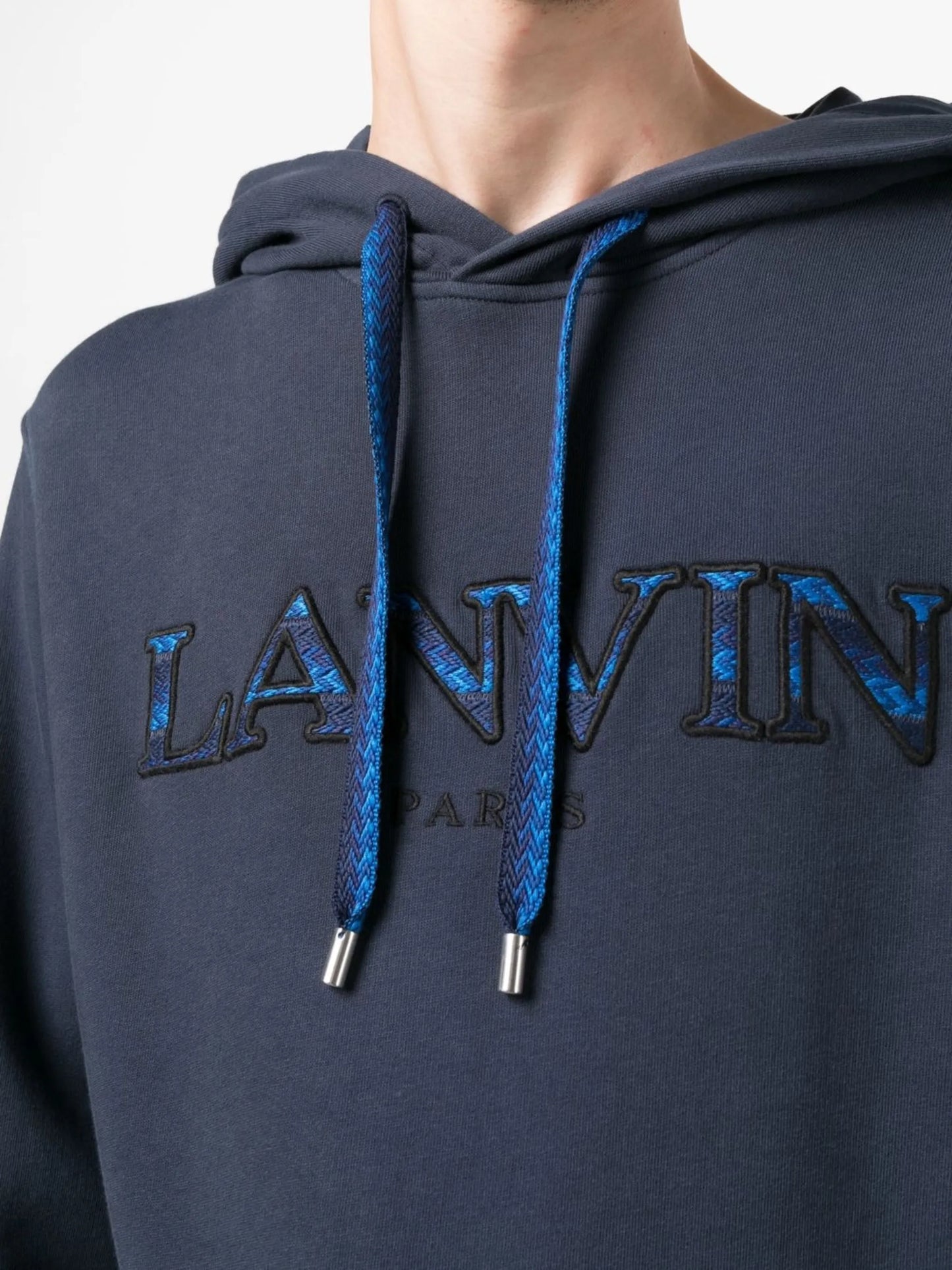 embroidered-logo hoodie