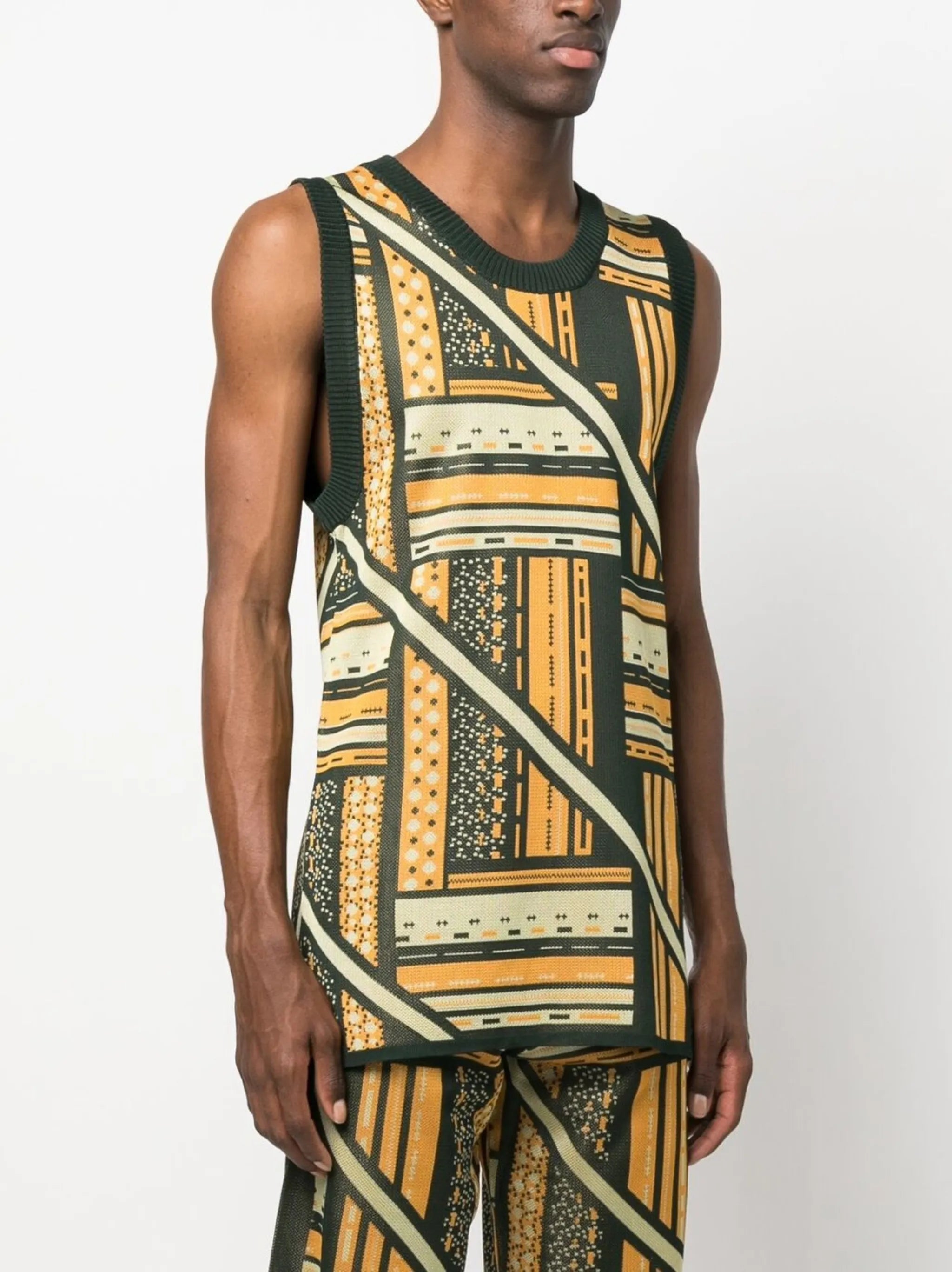 graphic-print tank top