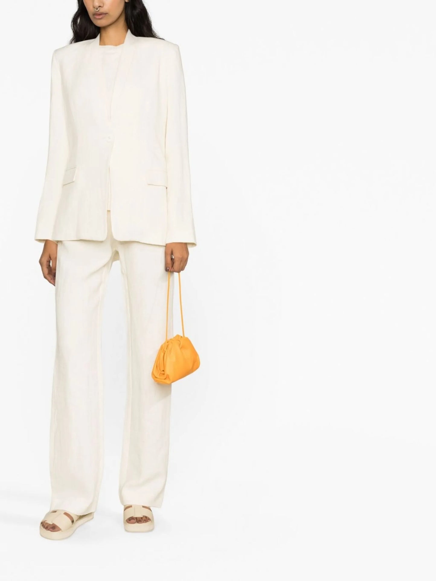 linen cutout blazer