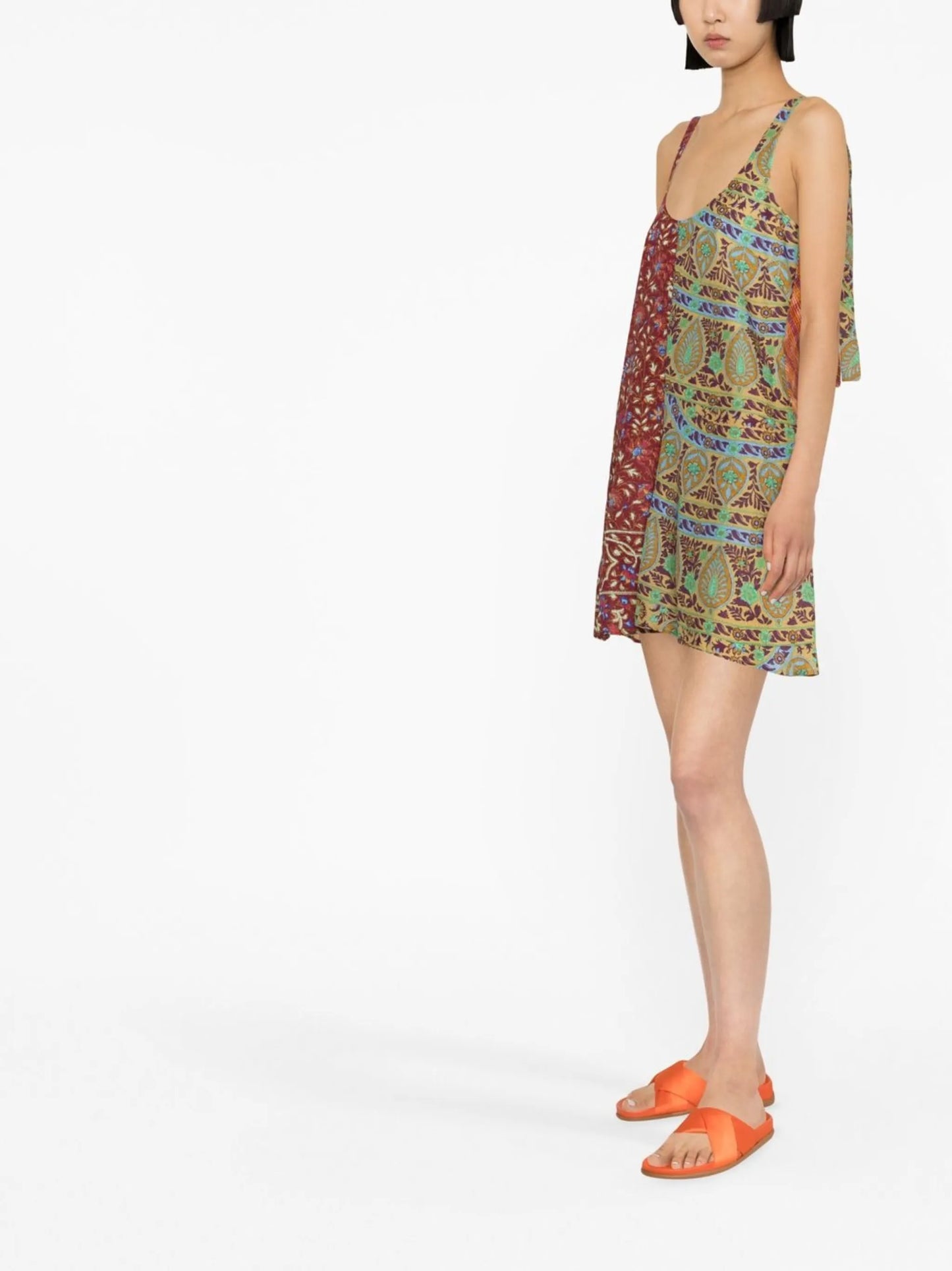 multi-panel sleeveless dress