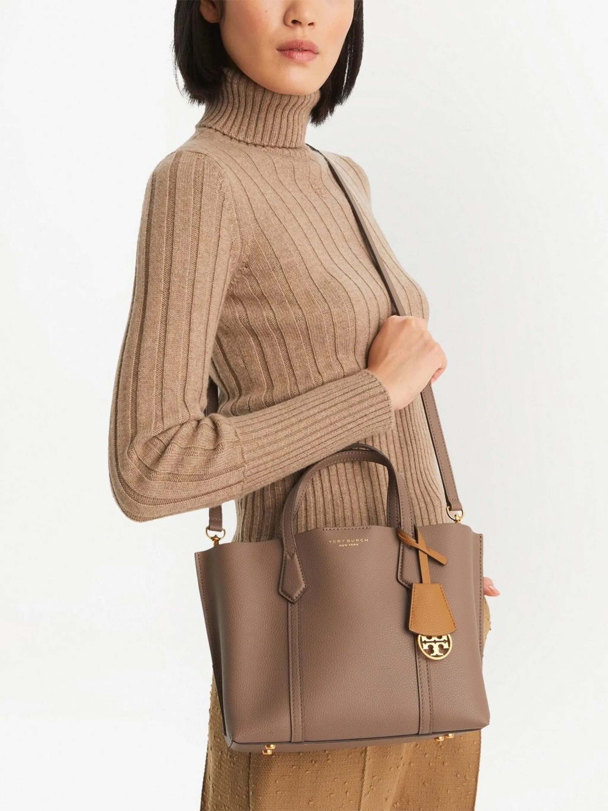 leather logo-print bag