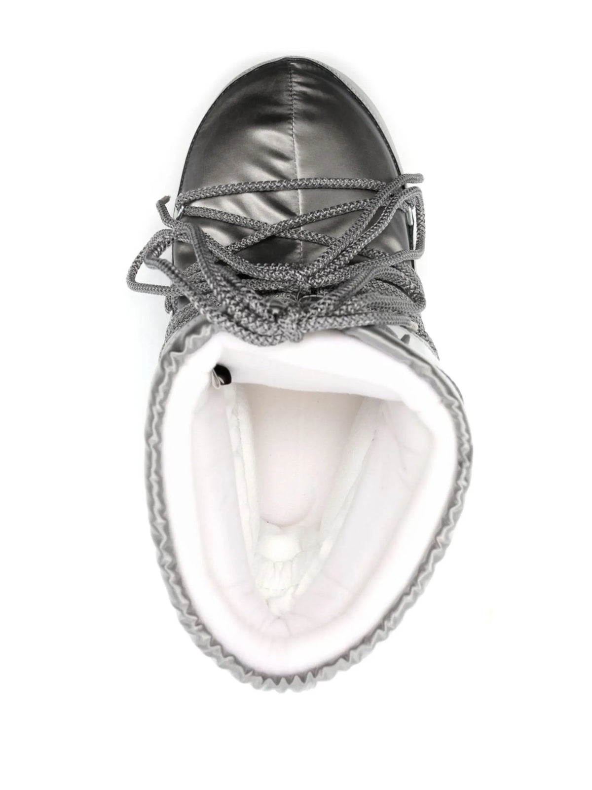 Icon Low glance silver satin boots