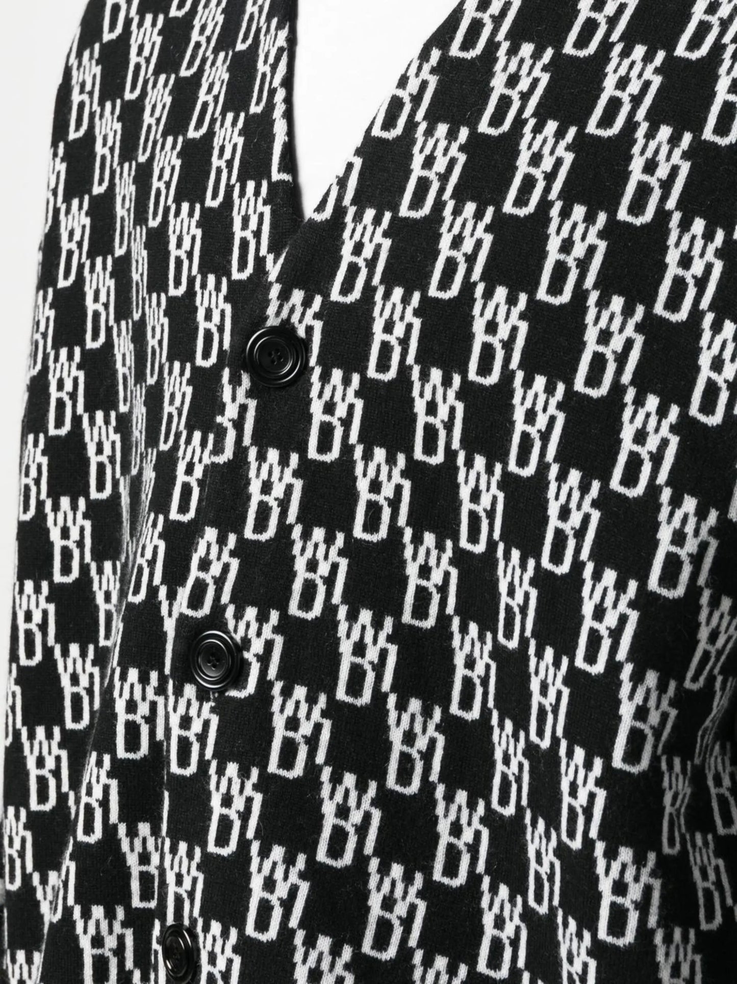 logo-knit button-up cardigan