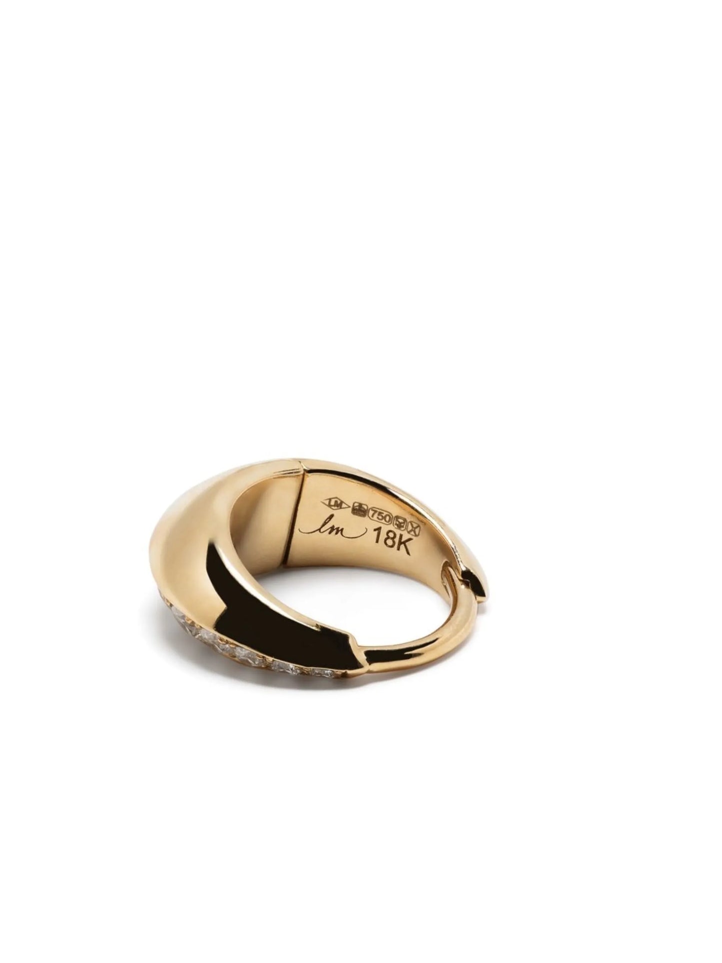 18kt yellow gold diamond hoop earring