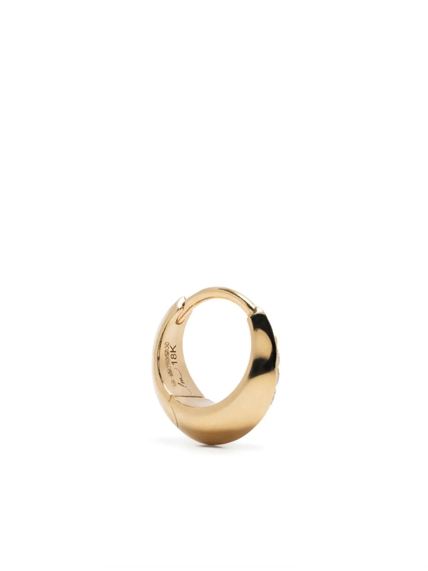18kt yellow gold diamond hoop earring