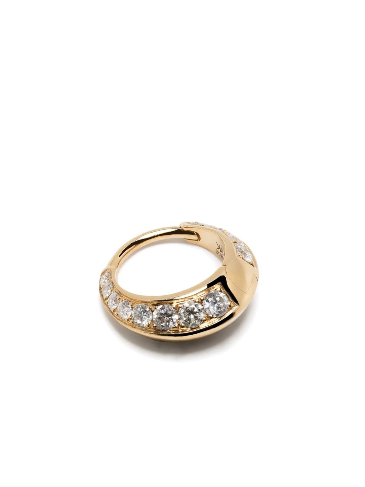 18kt yellow gold diamond hoop earring