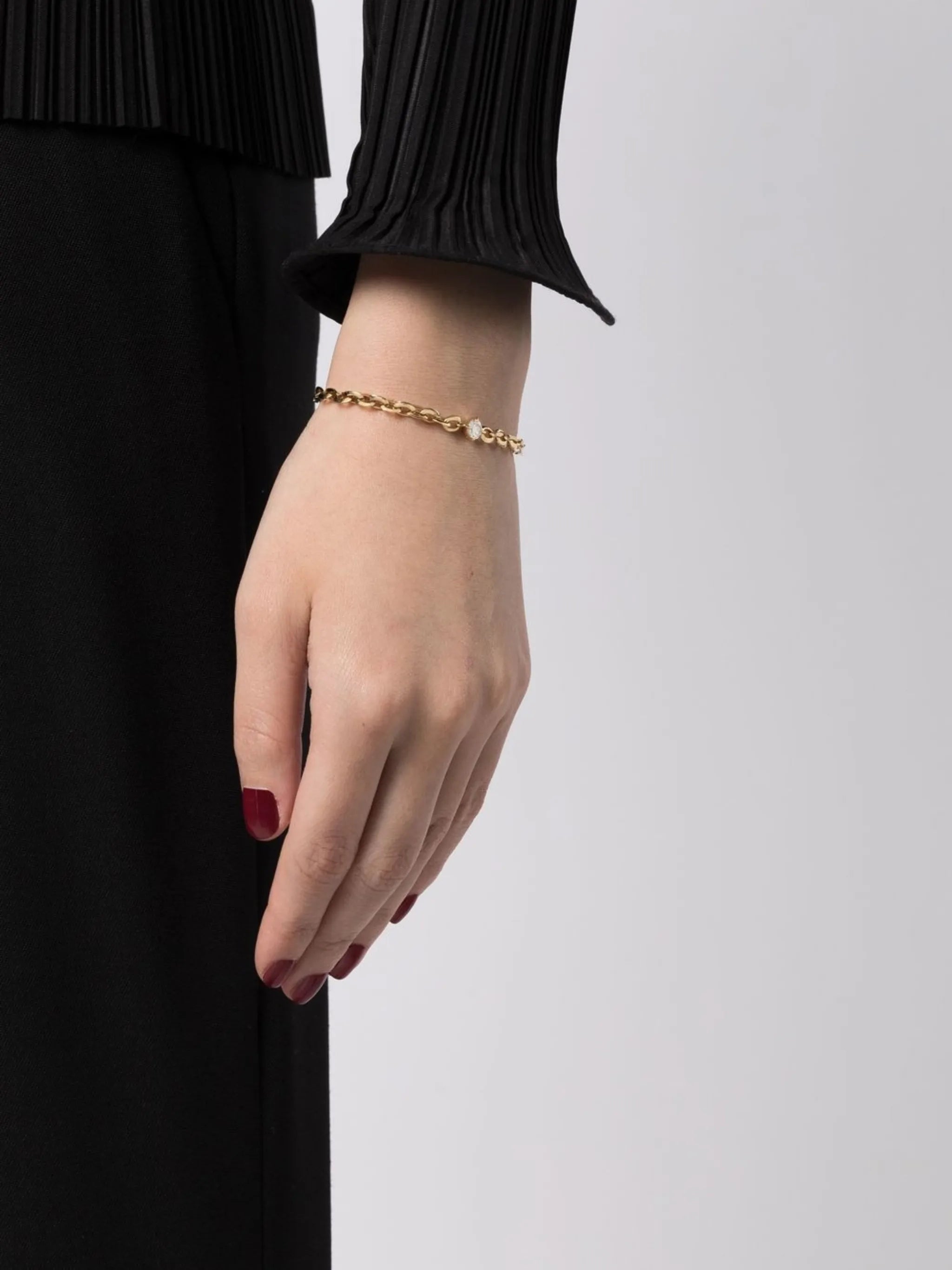 18kt yellow gold XS Knife Edge diamond bracelet