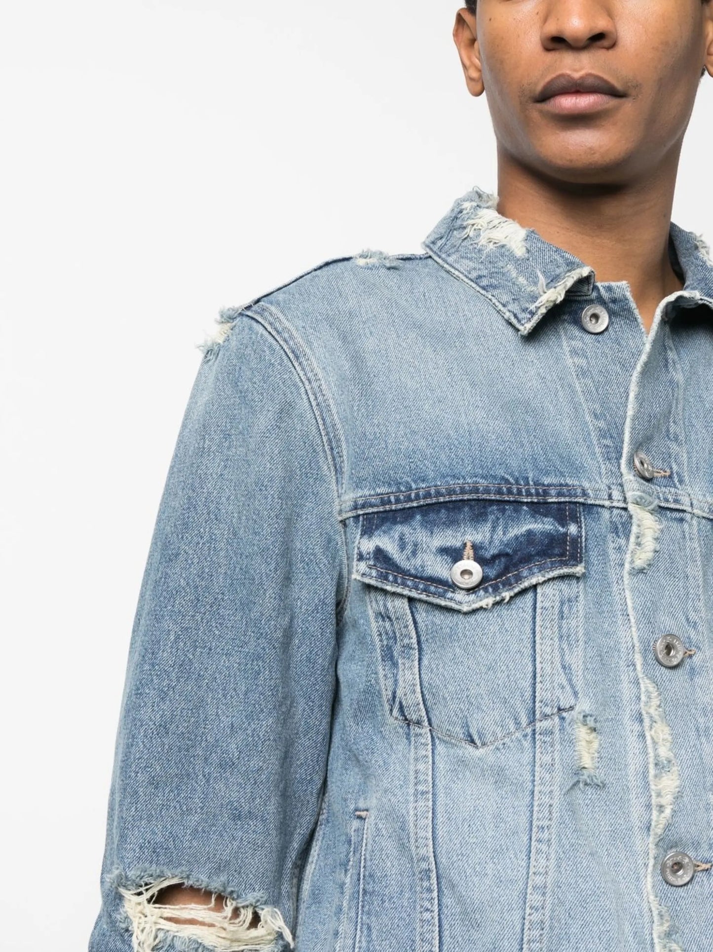 distressed denim jacket
