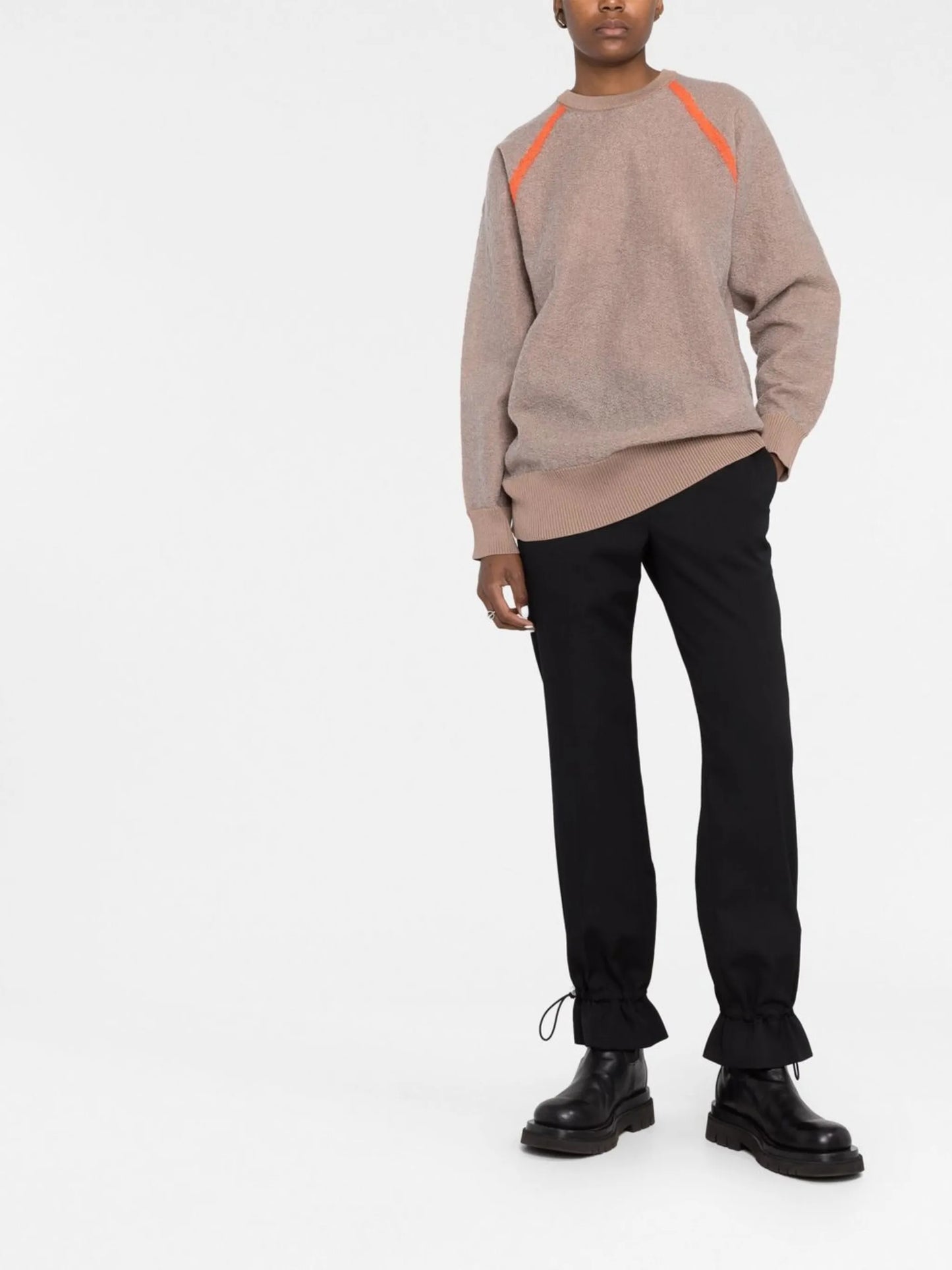 raglan sleeves logo jacquard jumper
