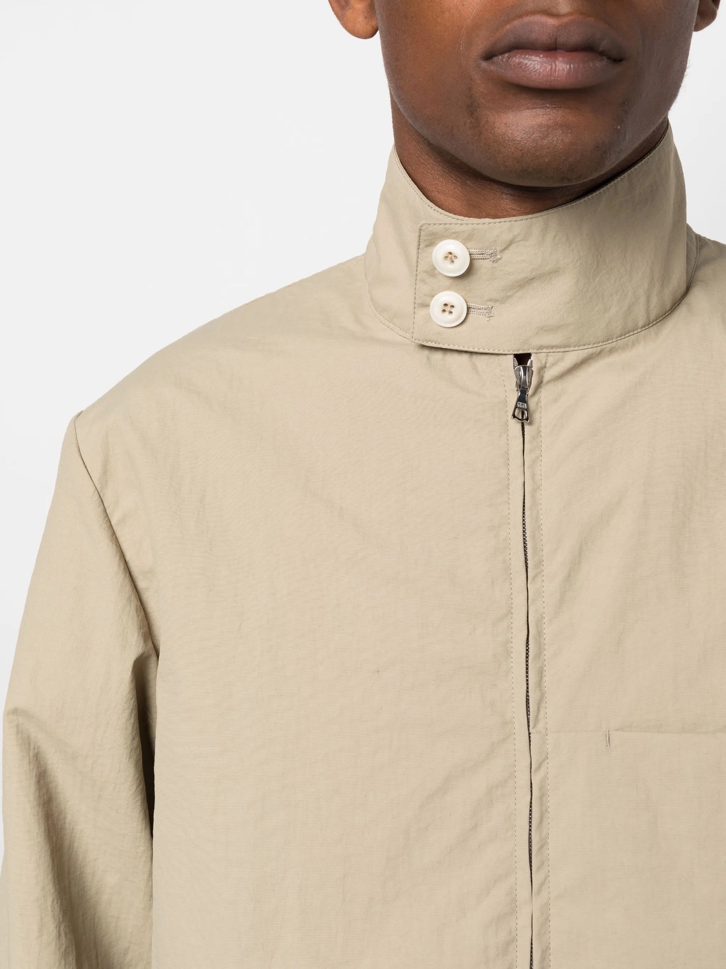 high-neck zip-up jacket