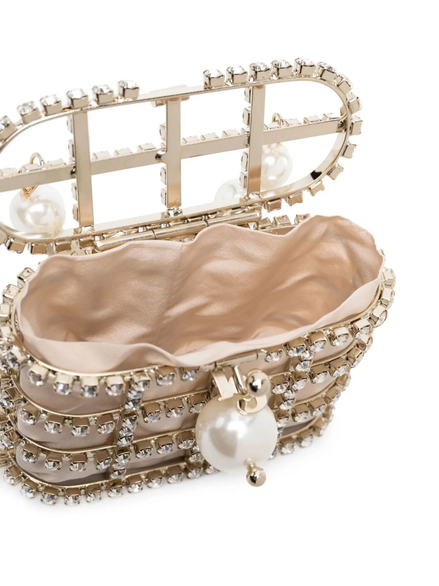 crystal-embellished caged mini bag