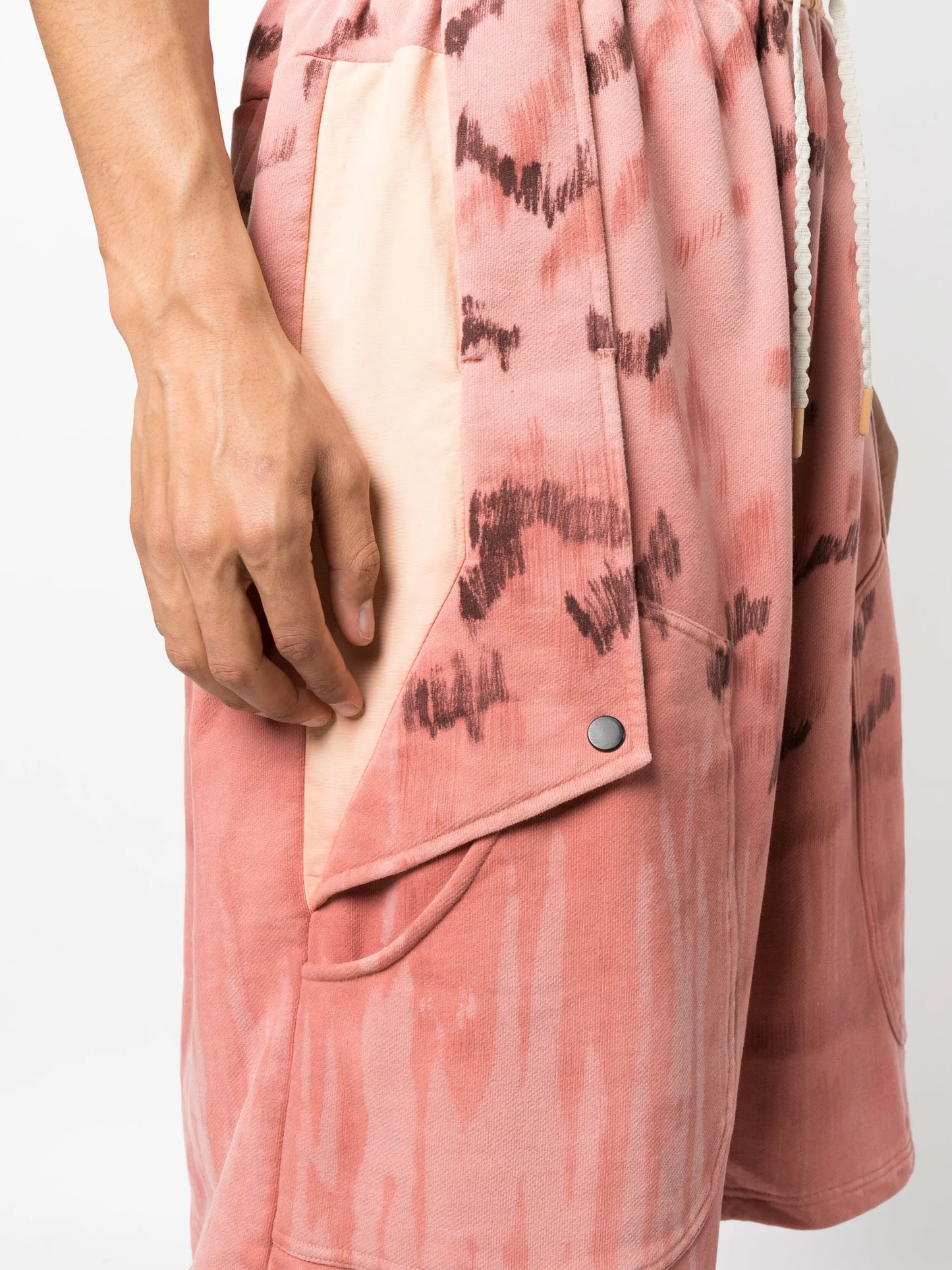painterly-print cotton bermuda shorts
