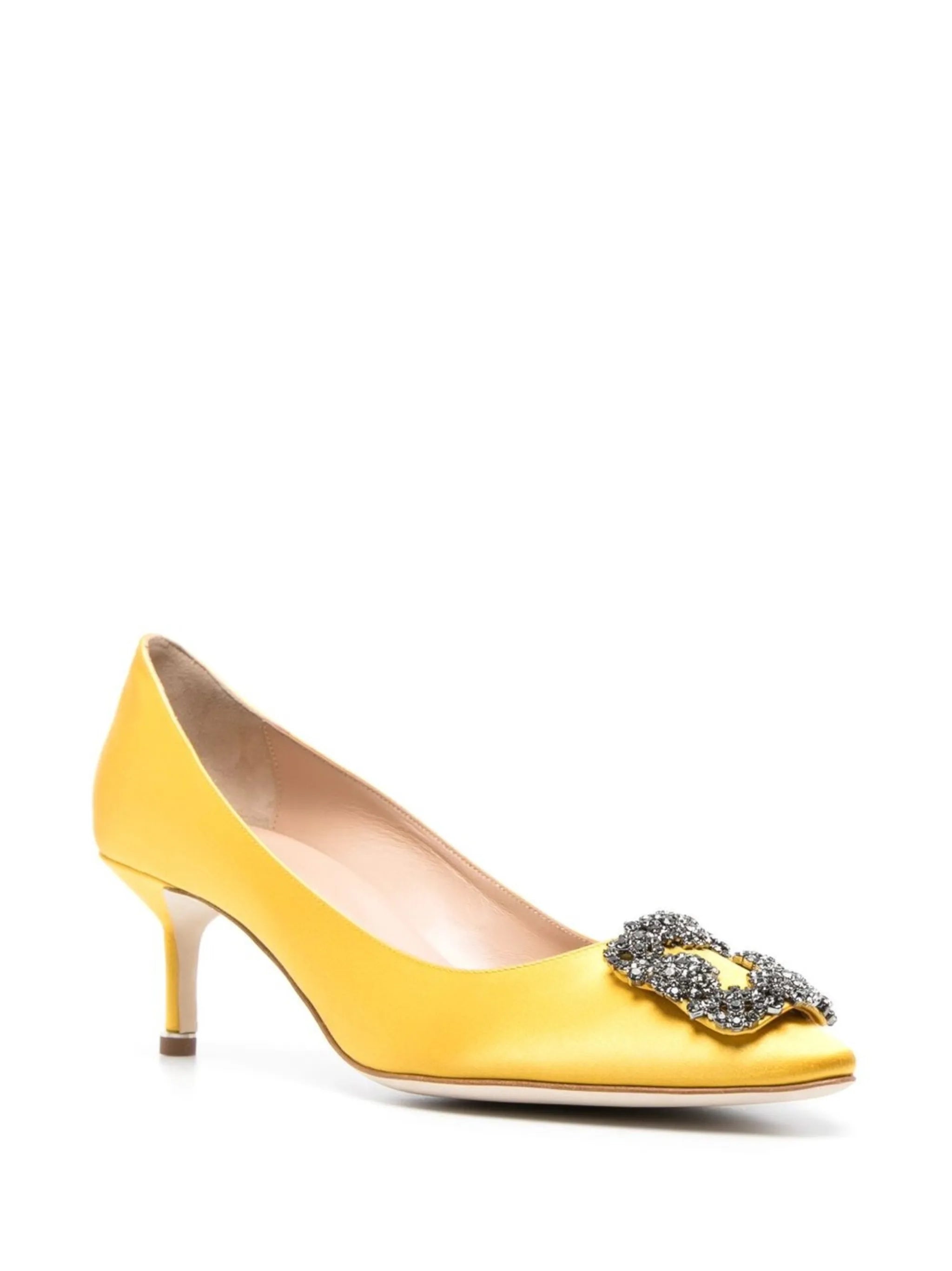 50mm Hangisi crystal buckle pumps