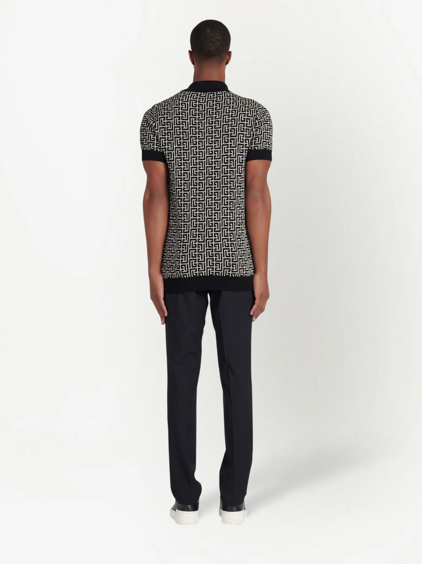 PB monogram jacquard polo shirt
