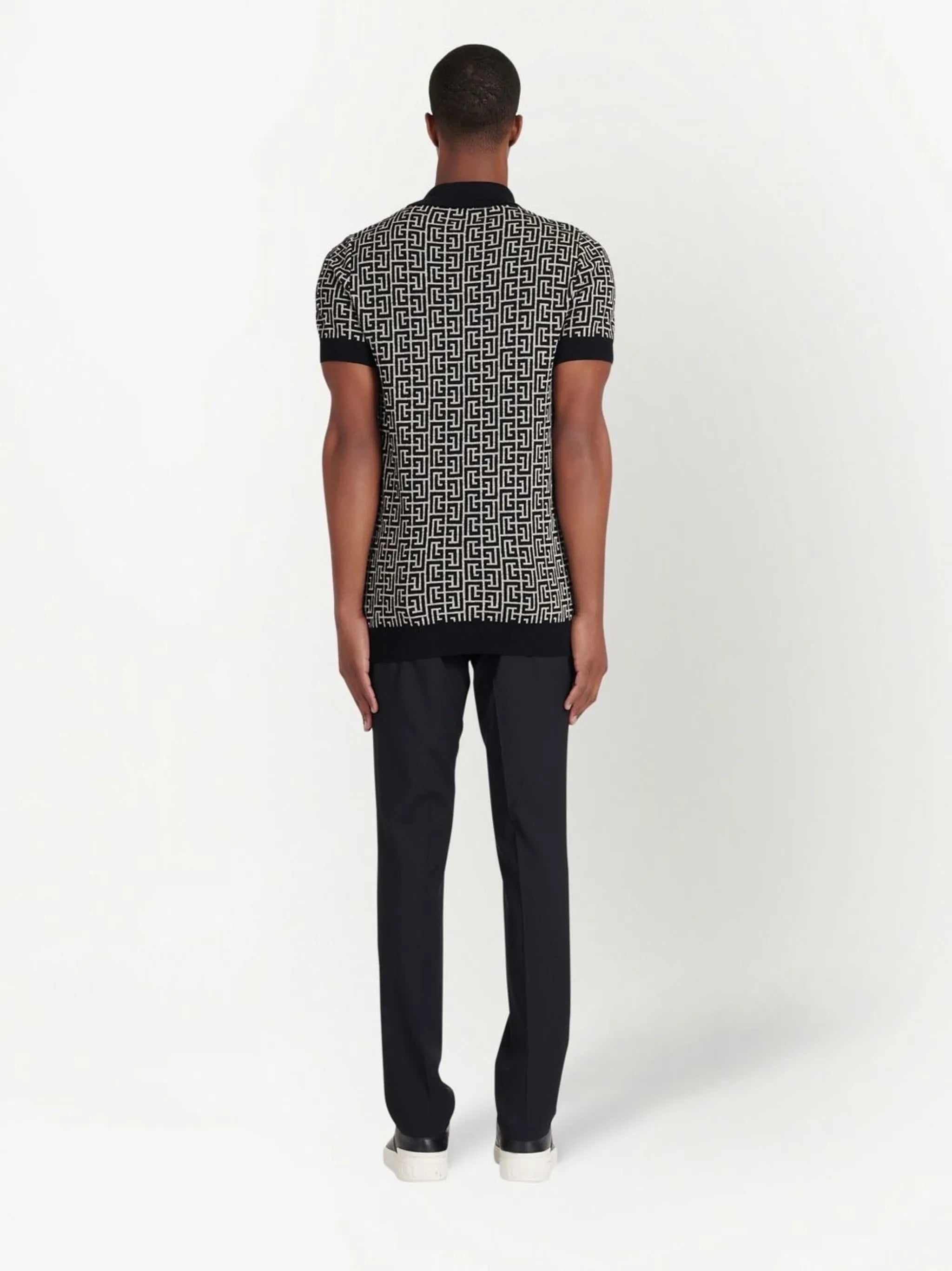 PB monogram jacquard polo shirt