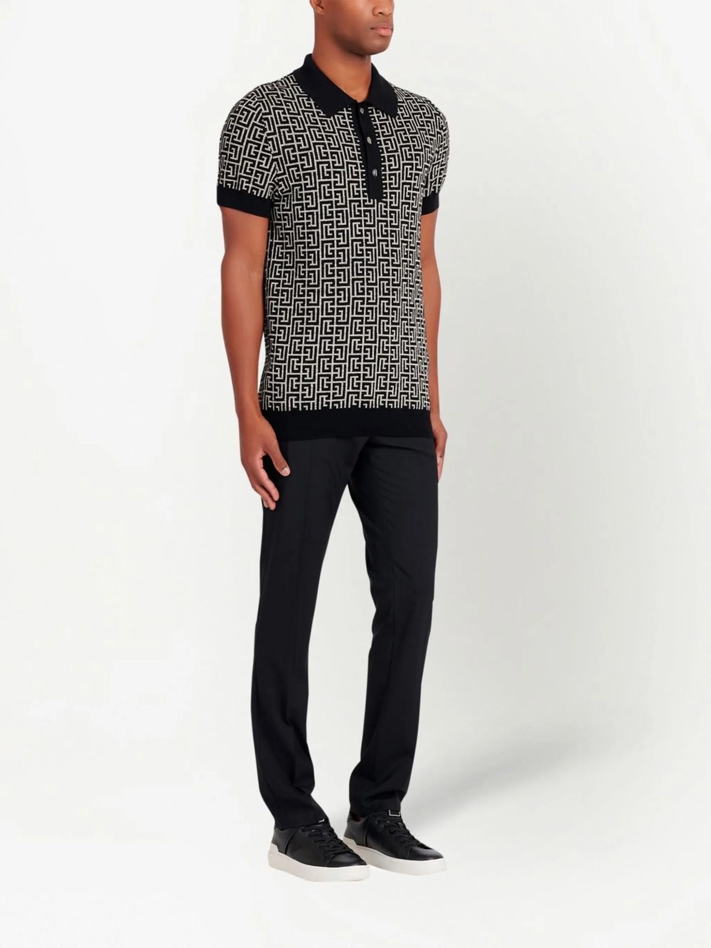 PB monogram jacquard polo shirt