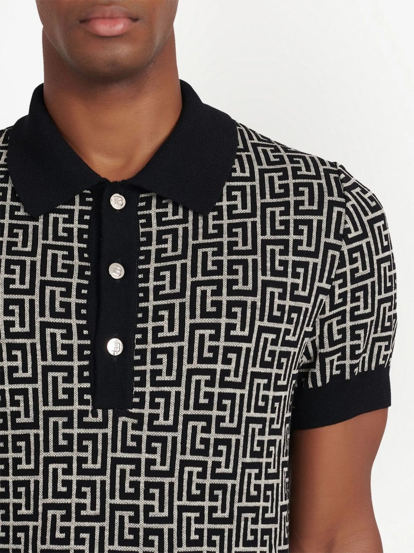 PB monogram jacquard polo shirt