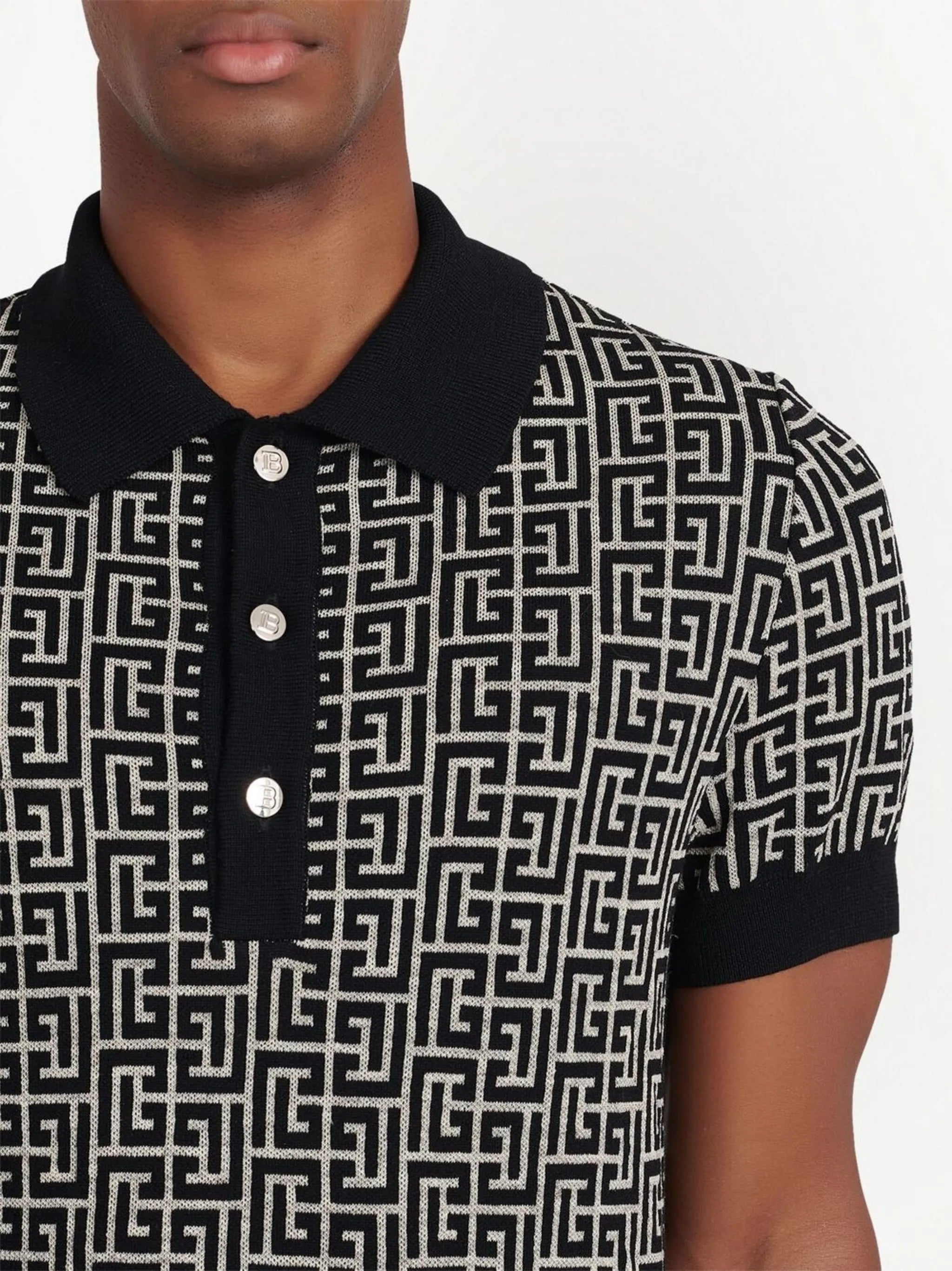 PB monogram jacquard polo shirt