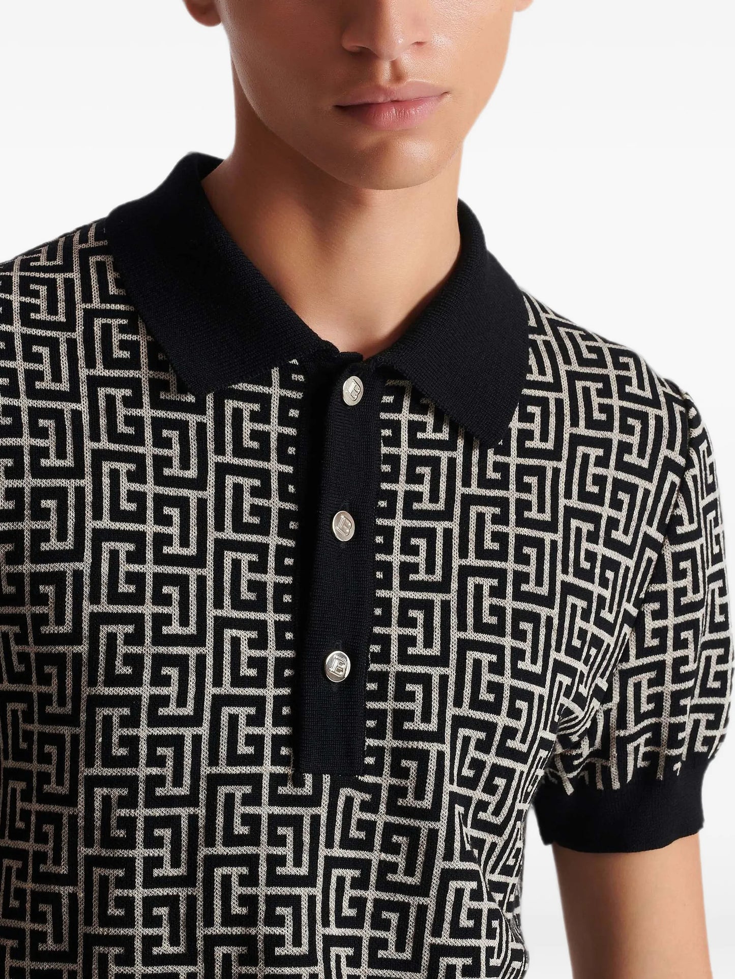 monogram jacquard polo shirt