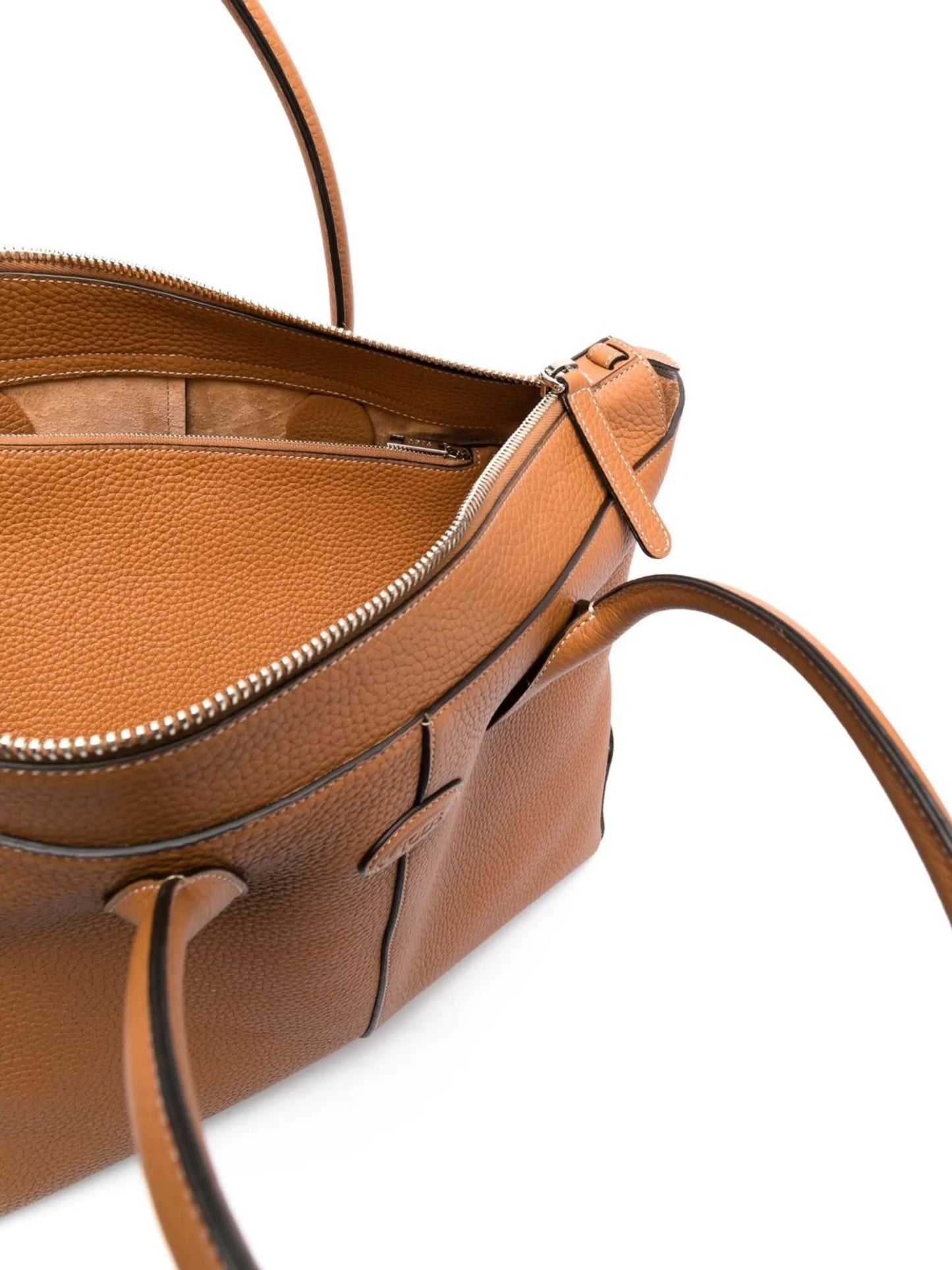 logo-patch leather tote bag